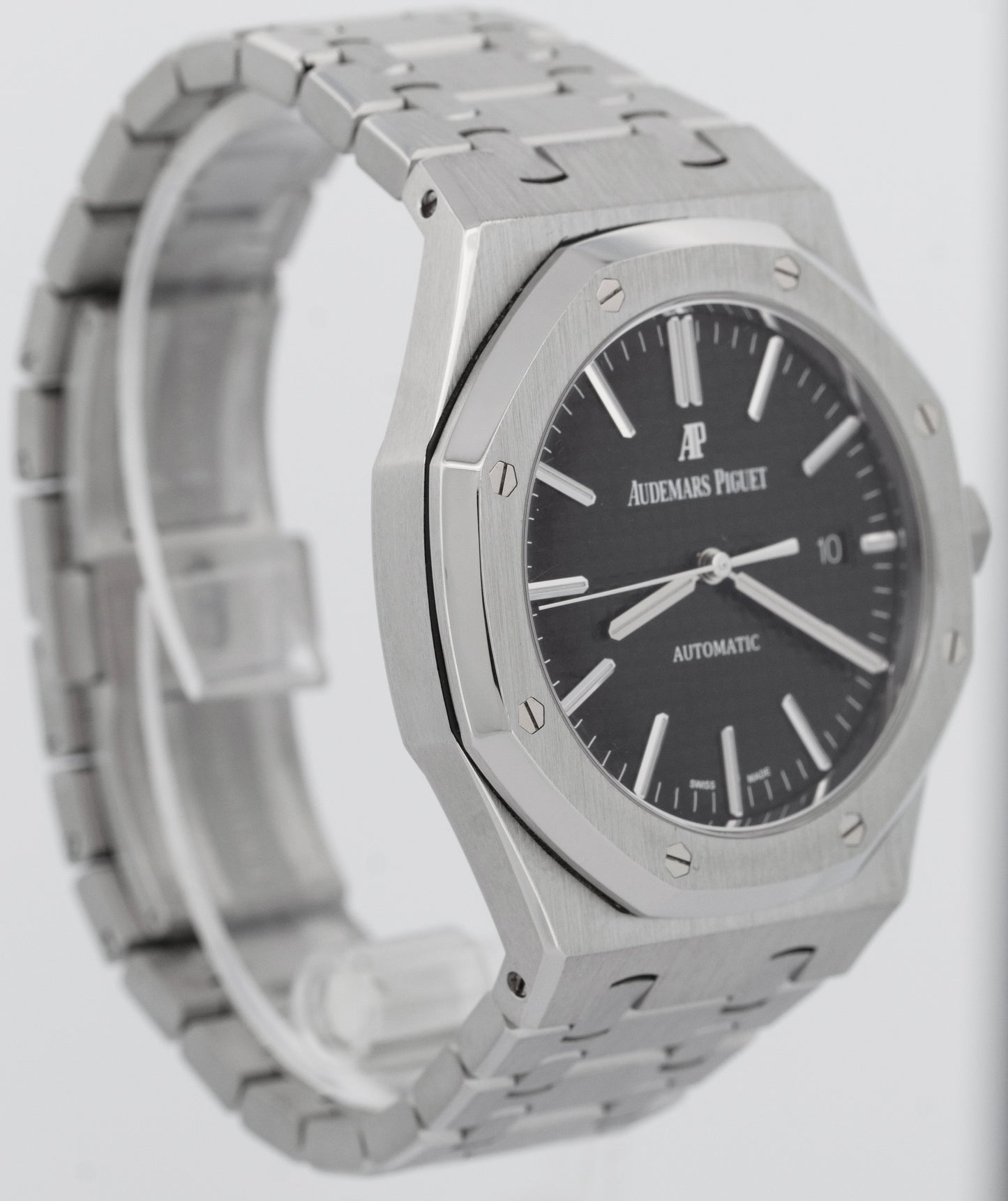 MINT Audemars Piguet Royal Oak BLACK 41mm Stainless Watch 15400ST.OO.1220ST.01