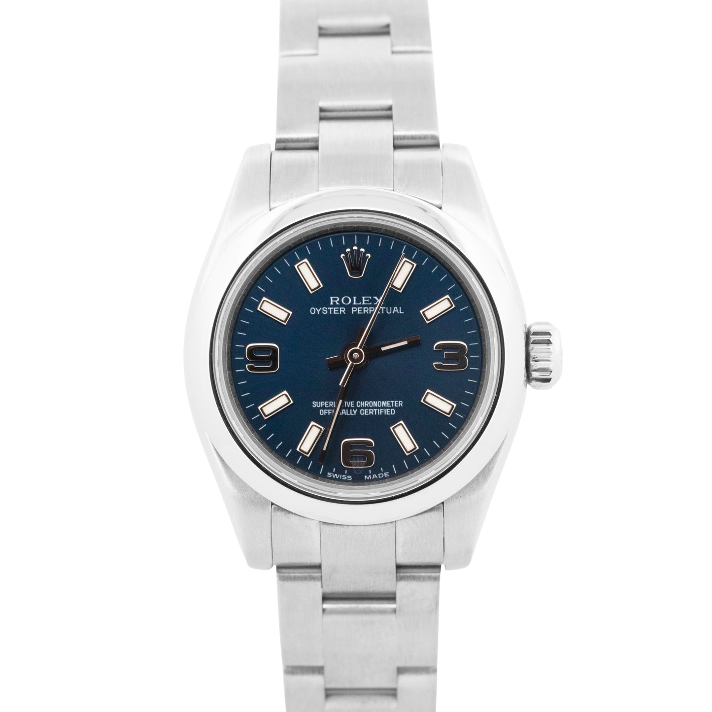 MINT PAPERS Rolex Oyster Perpetual Blue 26mm Stainless Steel Watch 176200 BOX