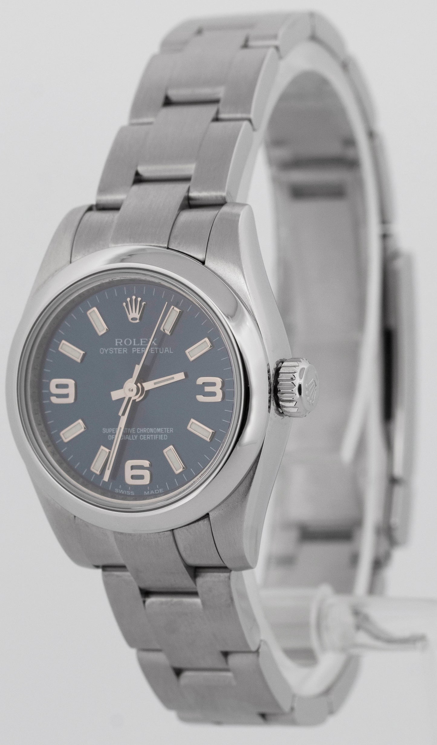 MINT PAPERS Rolex Oyster Perpetual Blue 26mm Stainless Steel Watch 176200 BOX