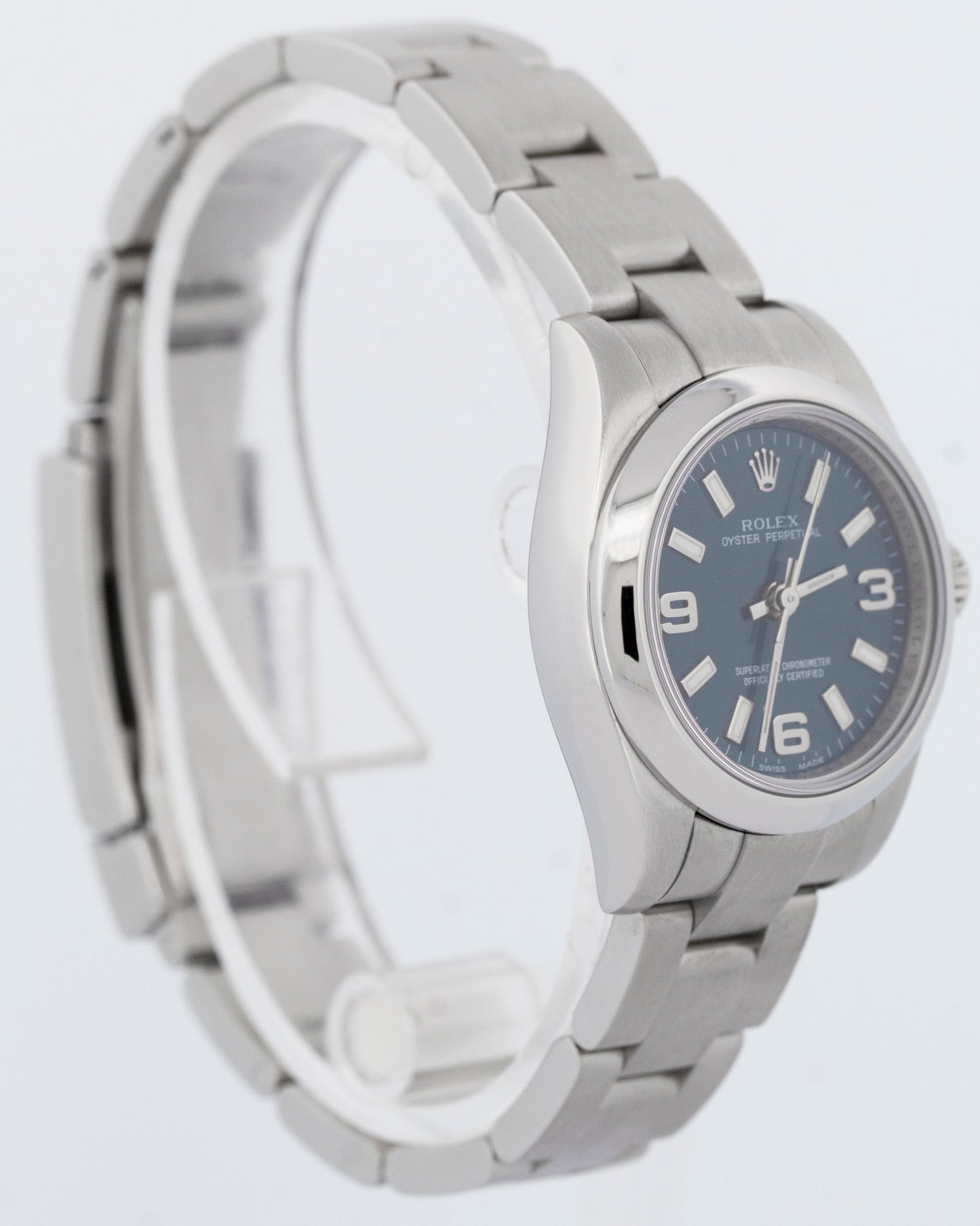 MINT PAPERS Rolex Oyster Perpetual Blue 26mm Stainless Steel Watch 176200 BOX
