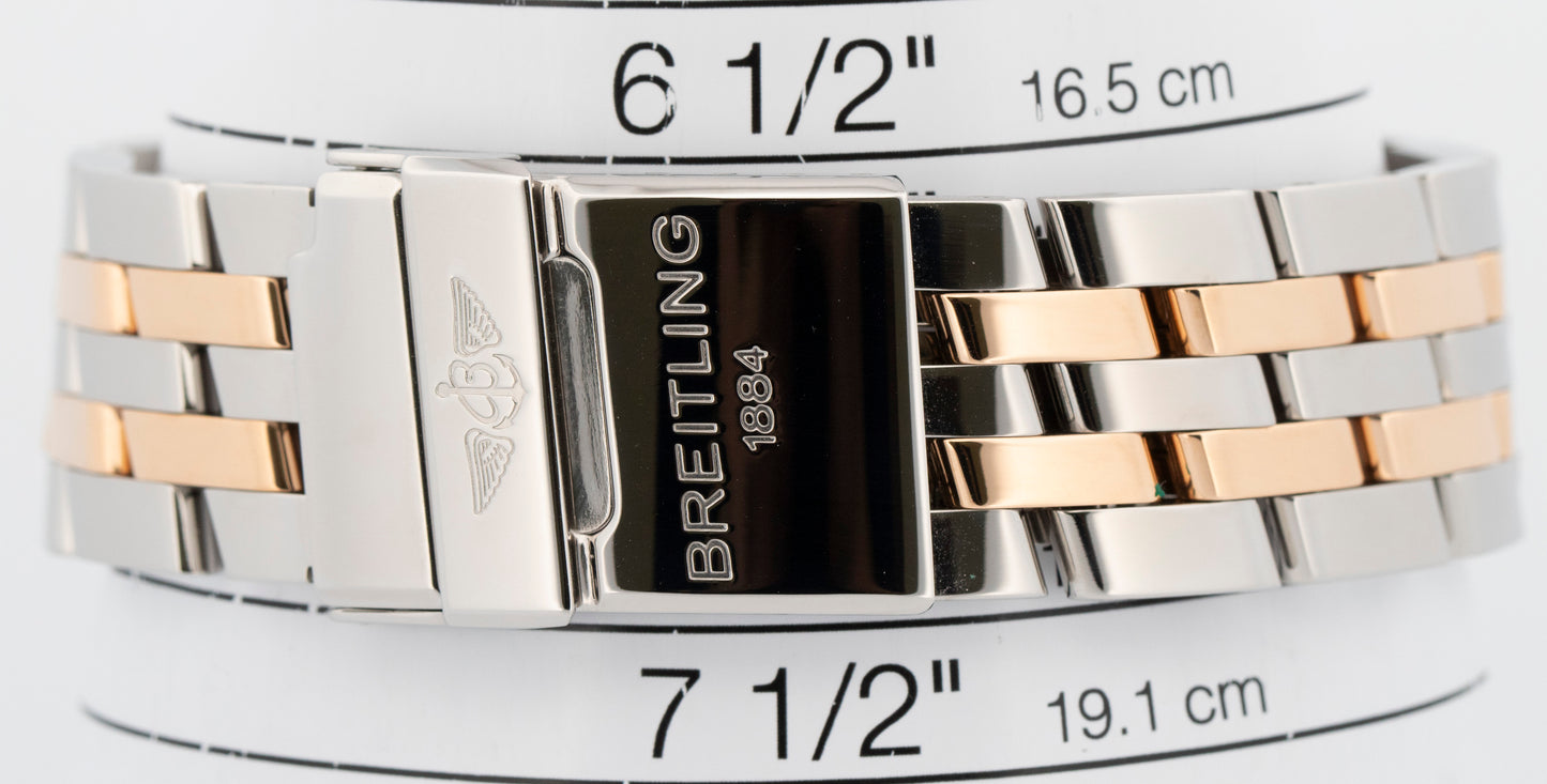 PAPERS Breitling Chronomat Evolution 43mm Two-Tone Rose Gold Watch C13356 BOX