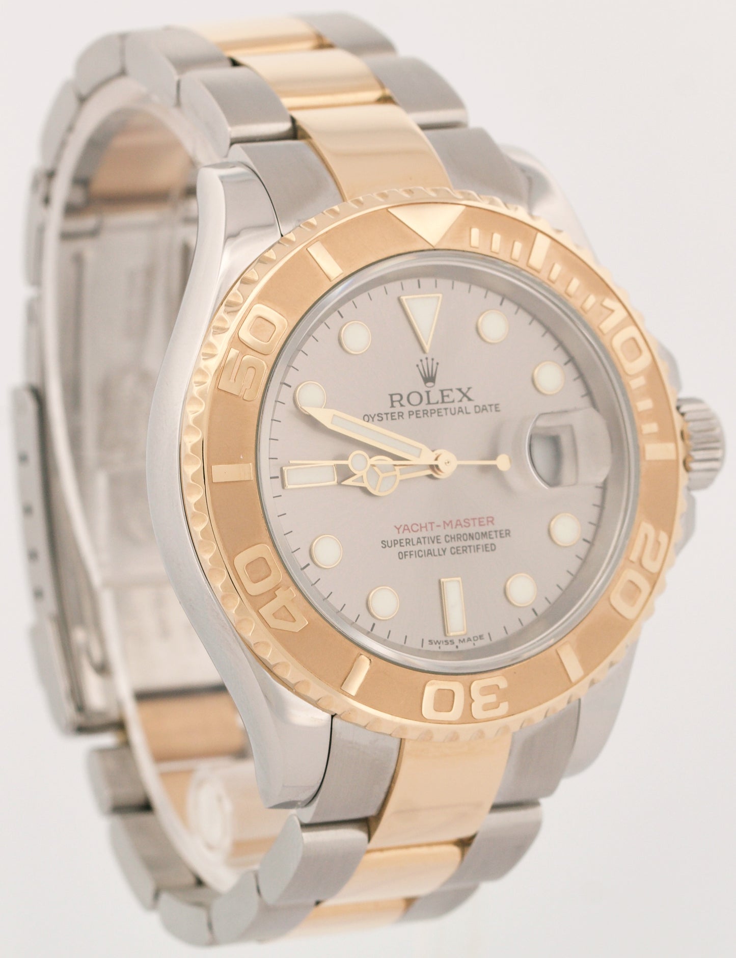 Rolex Yacht-Master 40mm SILVER 18K Two-Tone 18K Yellow Gold Steel 16623 Watch