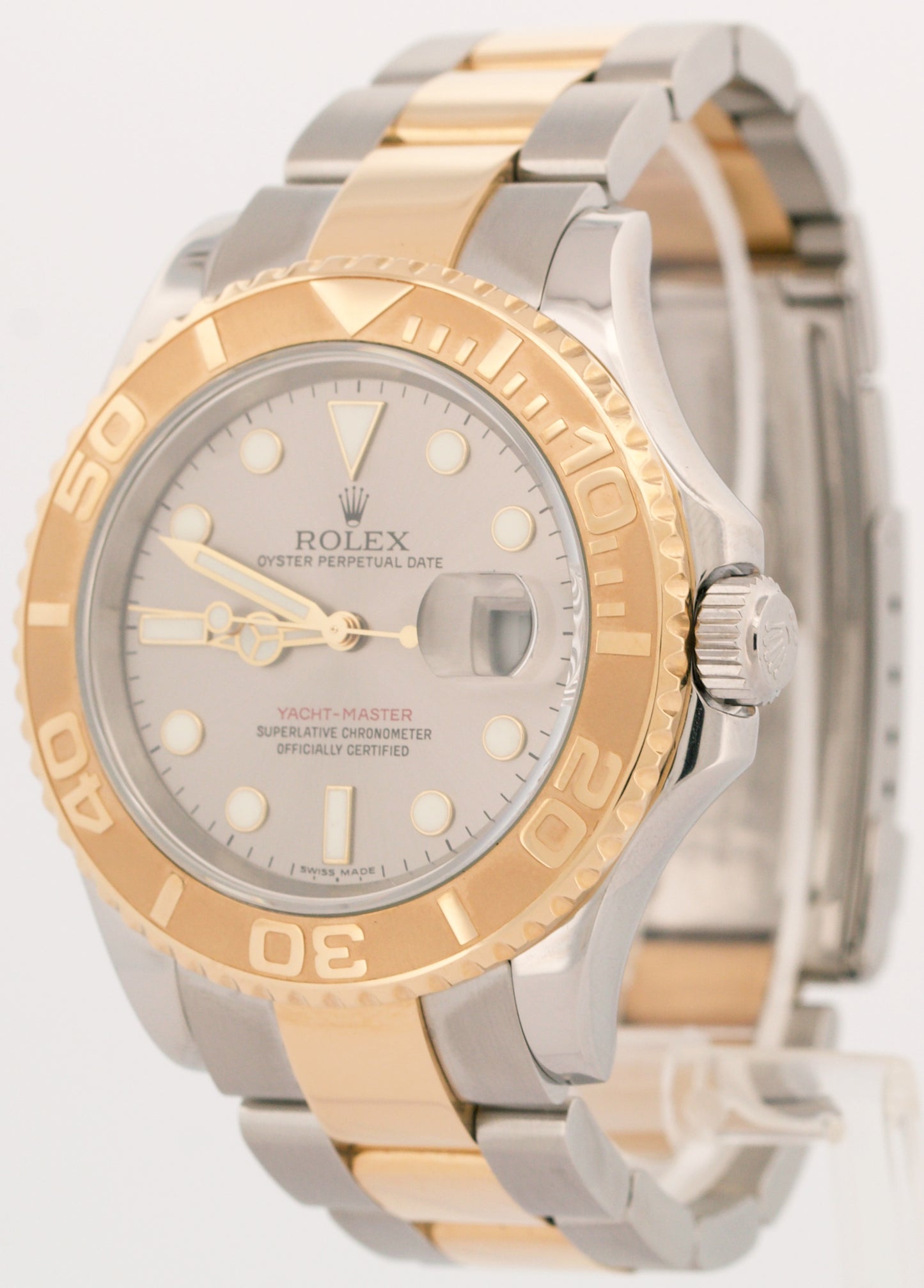 Rolex Yacht-Master 40mm SILVER 18K Two-Tone 18K Yellow Gold Steel 16623 Watch