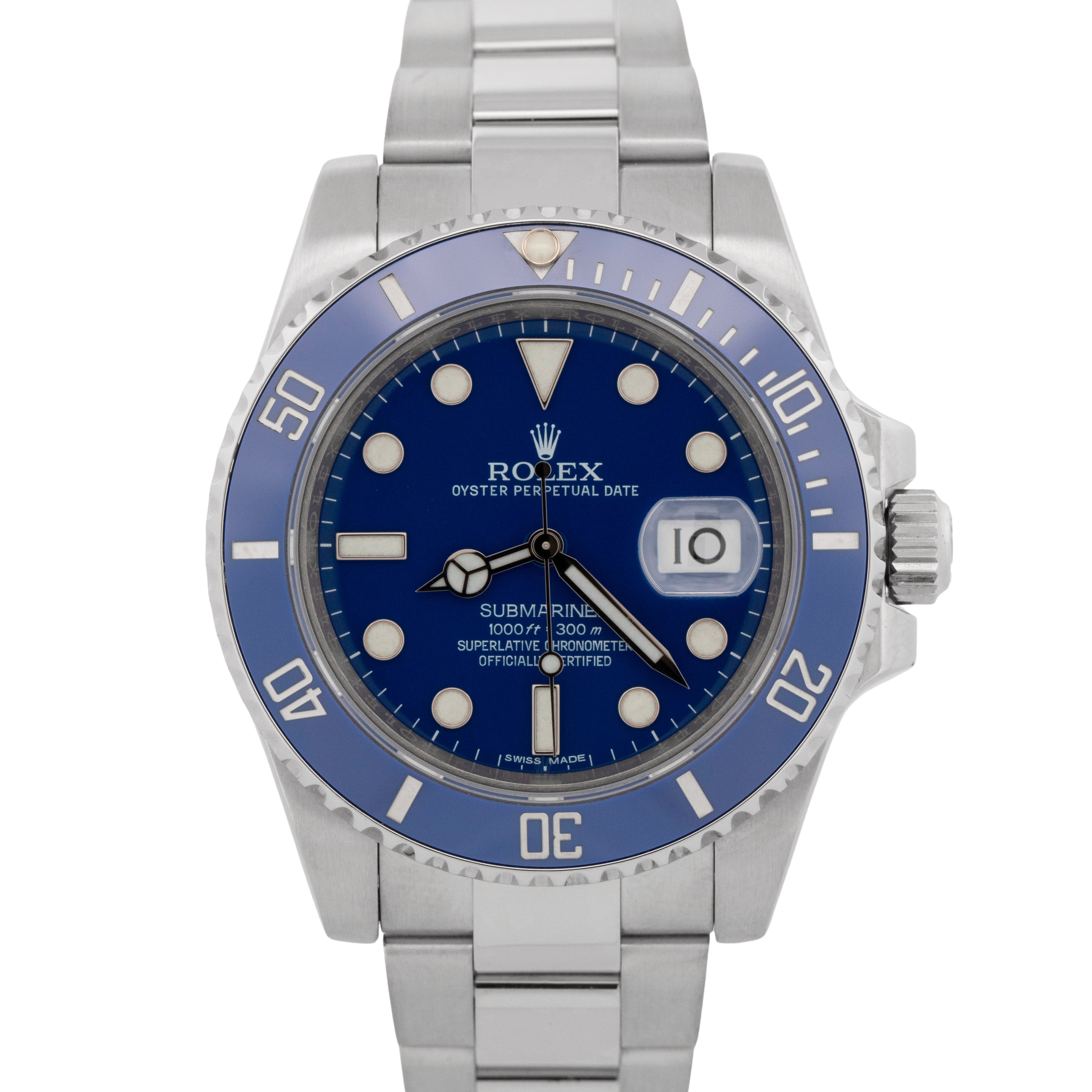 PAPERS Rolex Submariner 40mm 18K White Gold SMURF Blue Ceramic