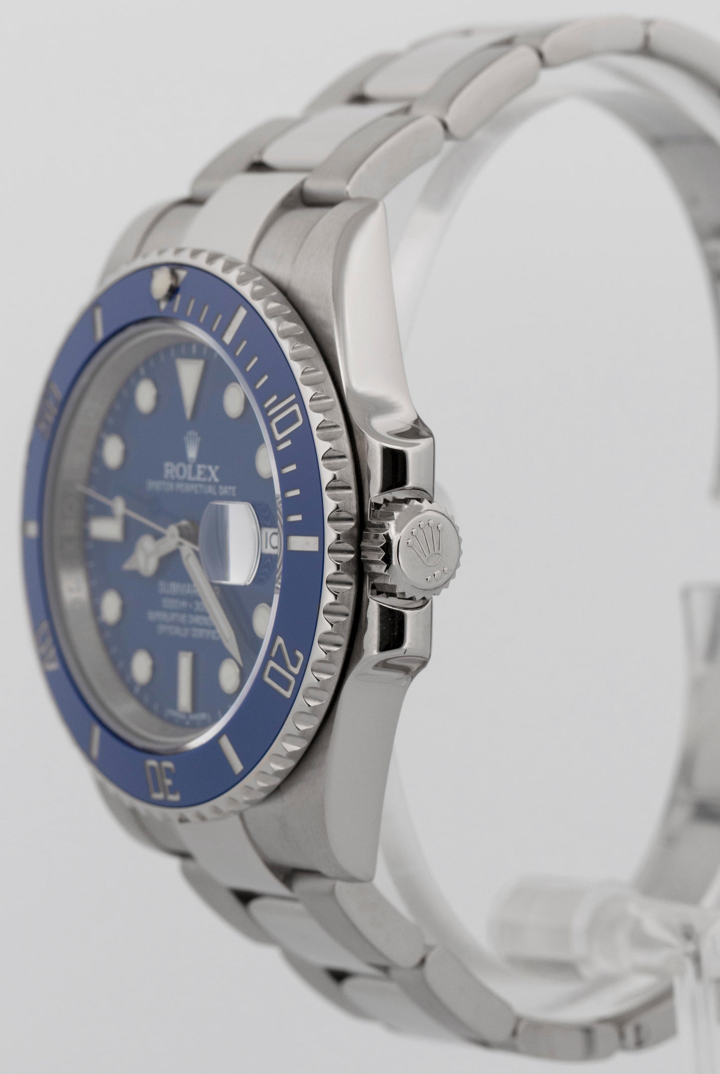 PAPERS Rolex Submariner 40mm 18K White Gold SMURF Blue Ceramic Watch 116619 BOX
