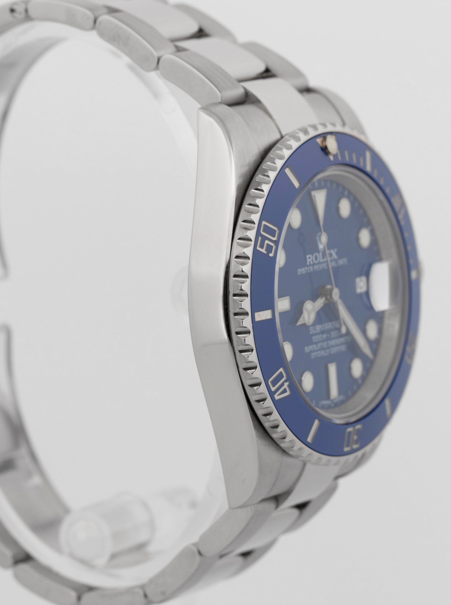 PAPERS Rolex Submariner 40mm 18K White Gold SMURF Blue Ceramic Watch 116619 BOX