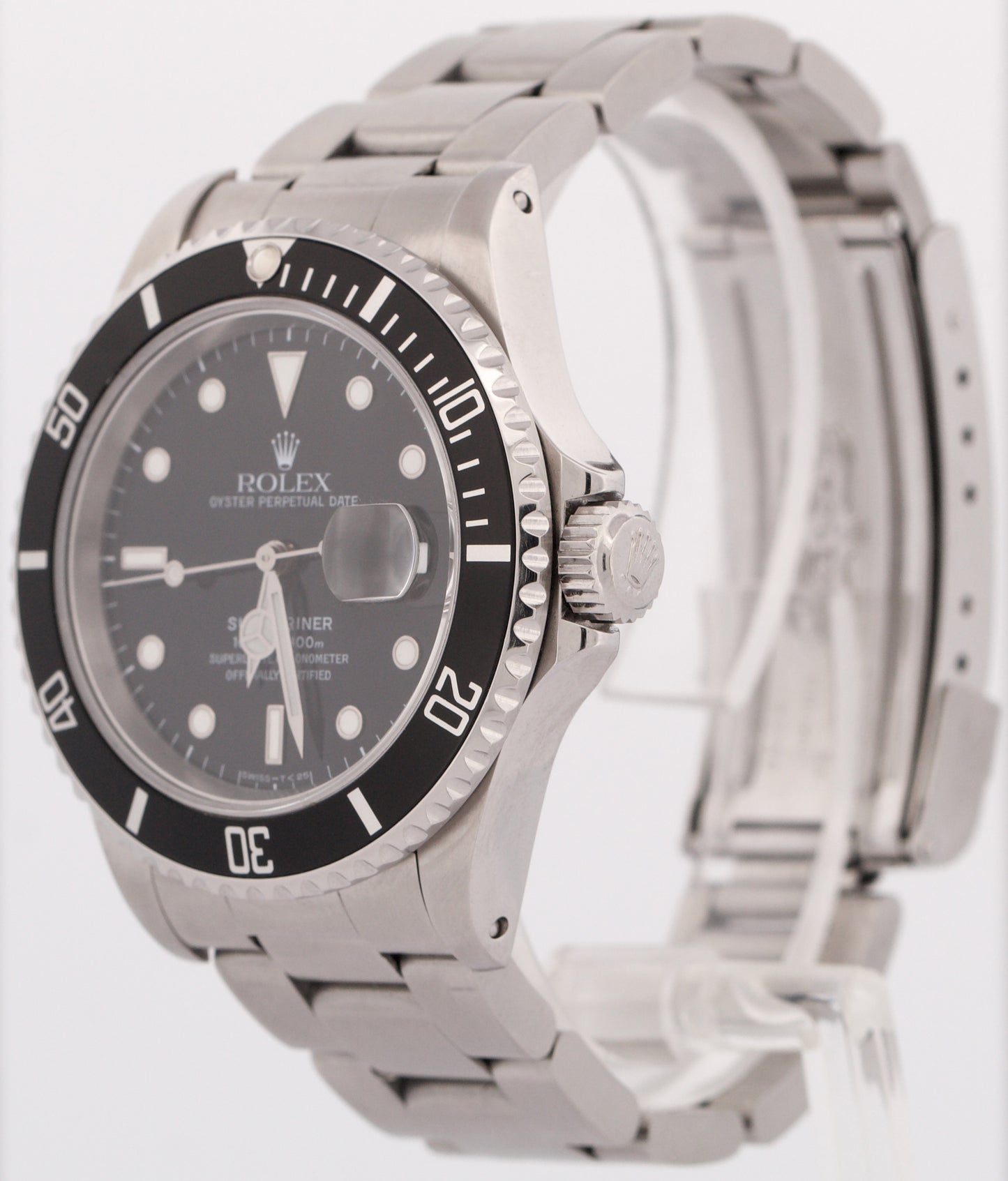 1993 Rolex Submariner Date BLACK Stainless 40mm Oyster Automatic 16610 Watch