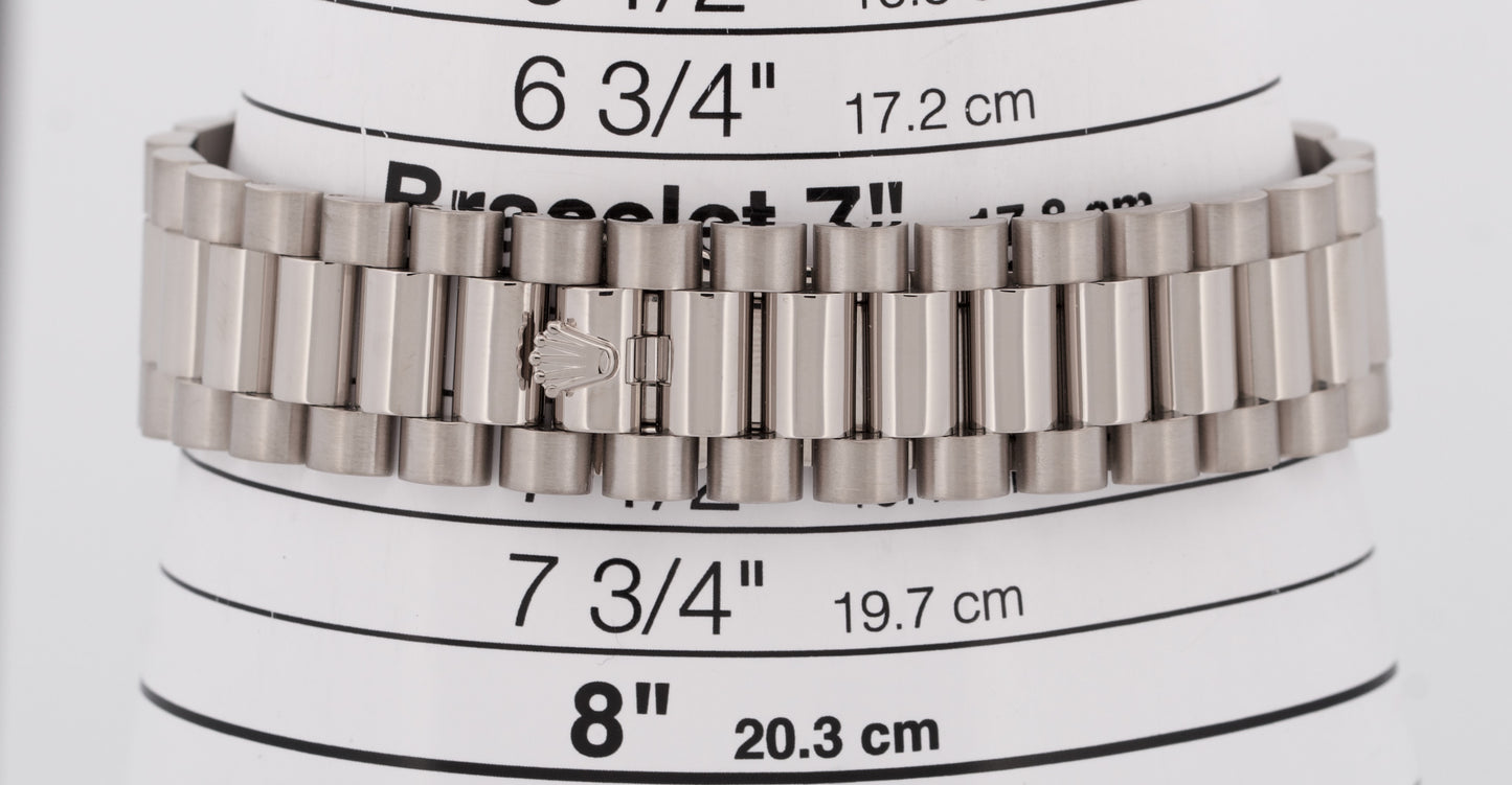 MINT PAPERS Rolex Day-Date II Presidential 18K 41mm SILVER DIAMOND 218239 BOX