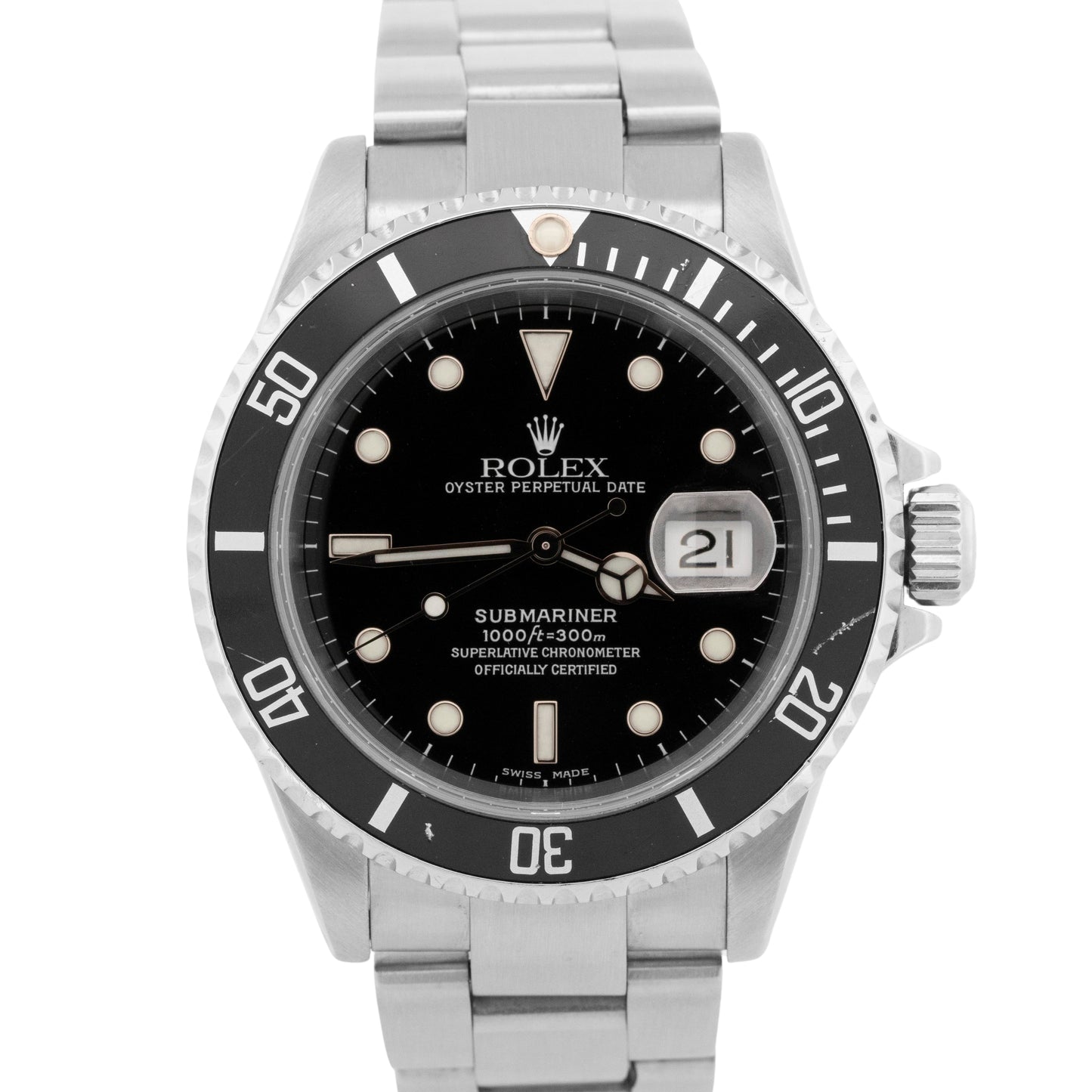 PAPERS Rolex Submariner Date BLACK Stainless Steel 40mm Dive Watch 16610 BOX