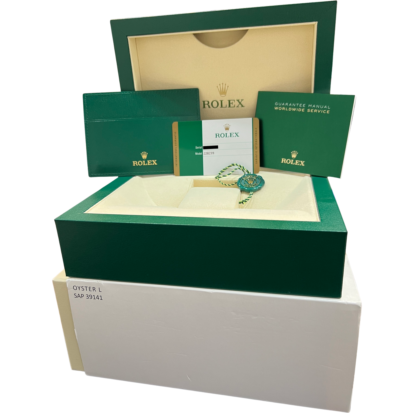 PAPERS MINT Rolex Day-Date 40mm OLIVE Green White Gold President 18K 228239 BOX