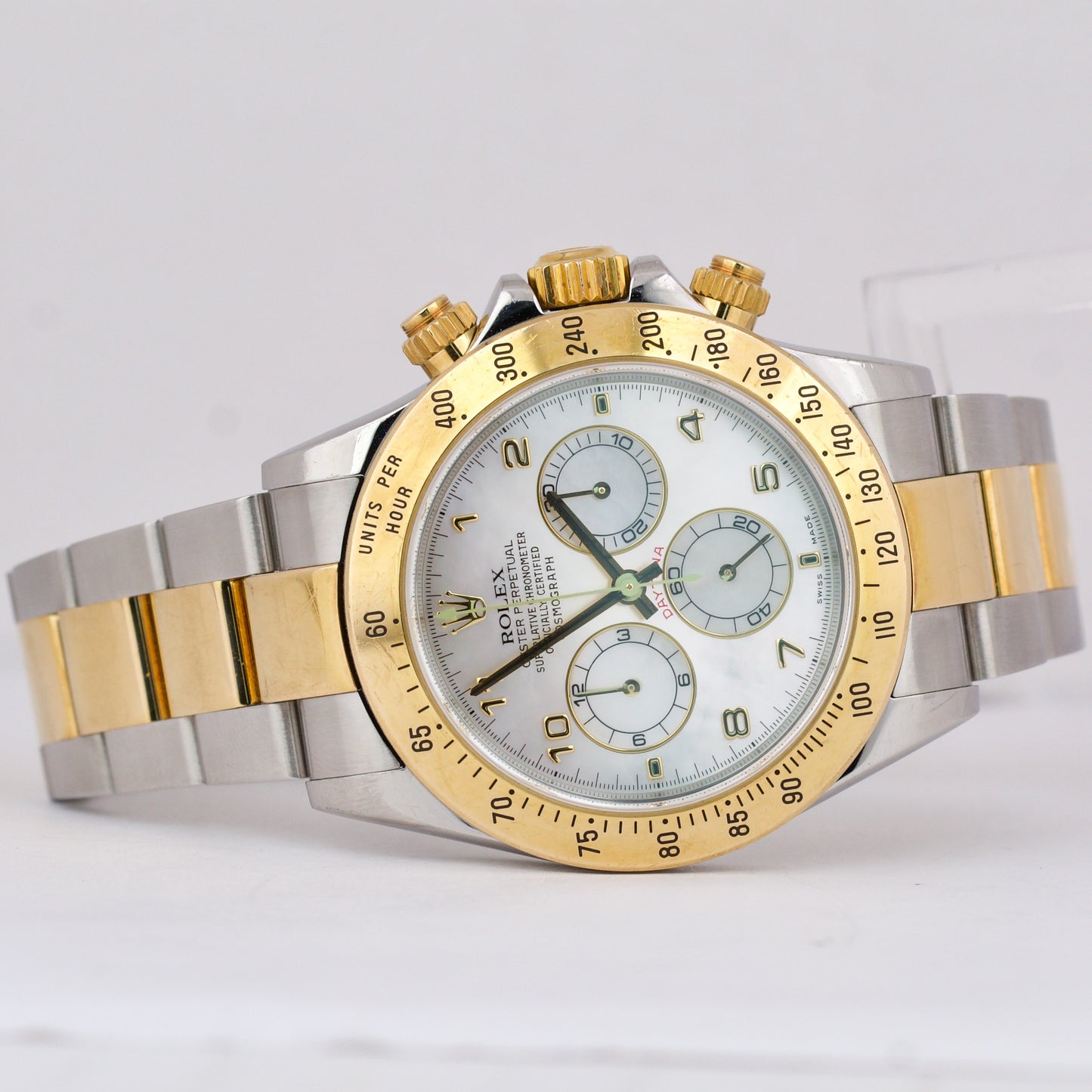 UNPOLISHED Rolex Daytona Cosmograph 40mm MOTHER OF PEARL 18K Gold Steel 116523