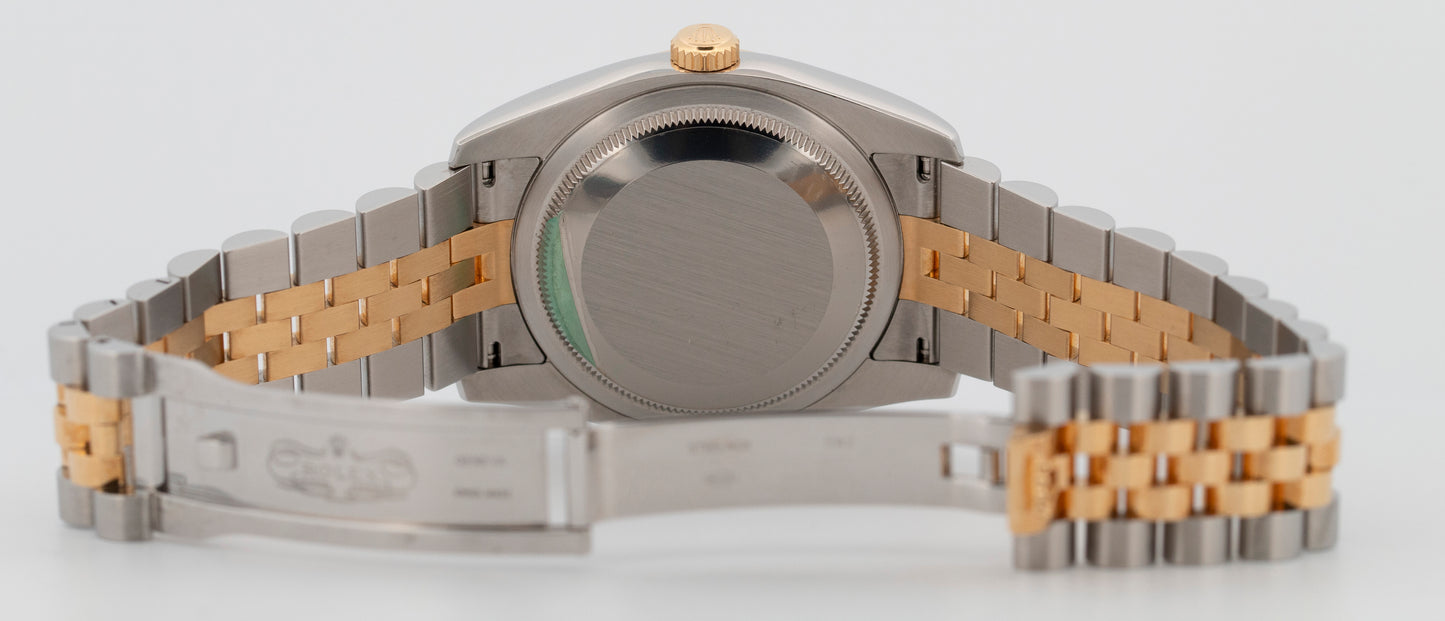 PAPERS Rolex DateJust 36mm CHAMPAGNE Two-Tone 18K Yellow Gold JUBILEE 116233 BOX