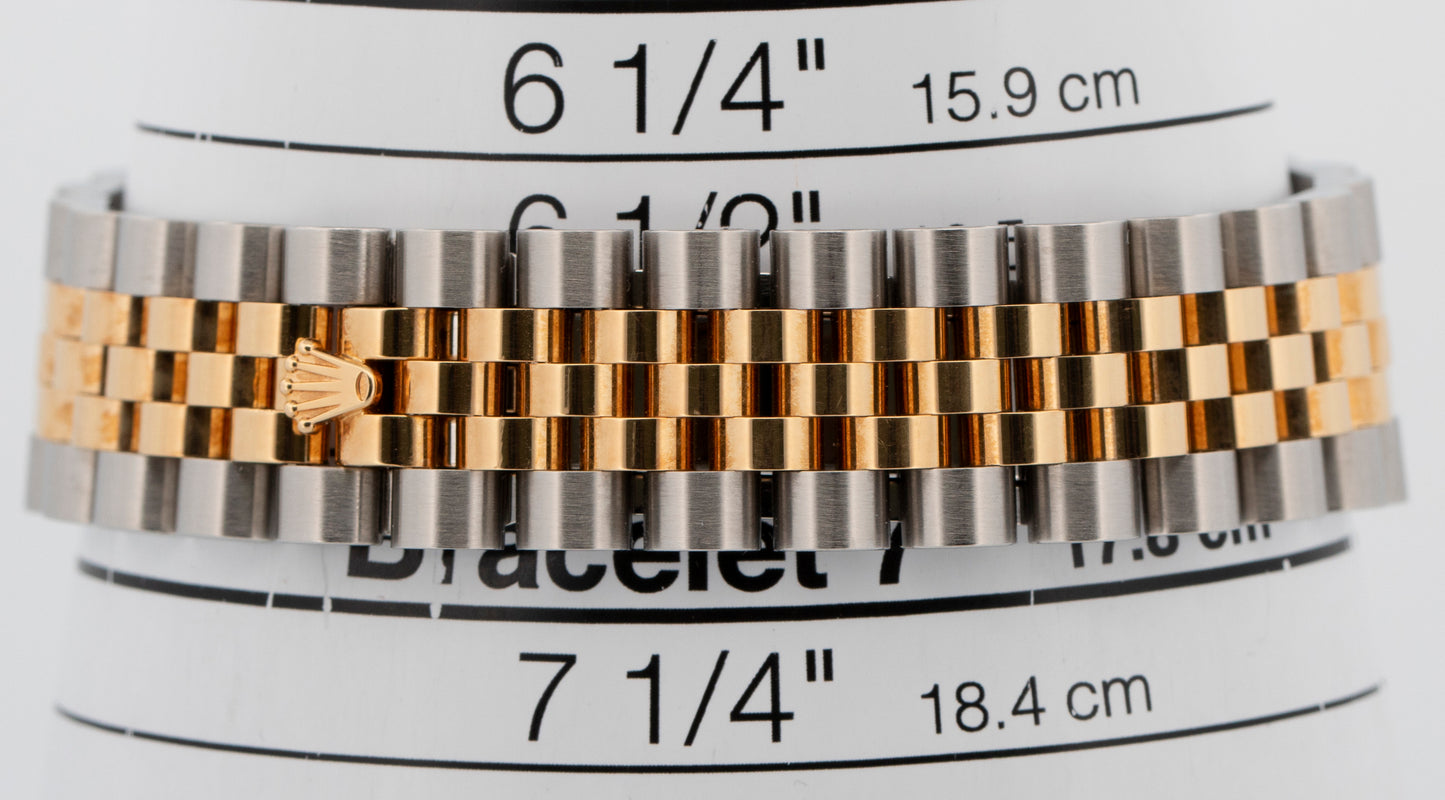 PAPERS Rolex DateJust 36mm CHAMPAGNE Two-Tone 18K Yellow Gold JUBILEE 116233 BOX