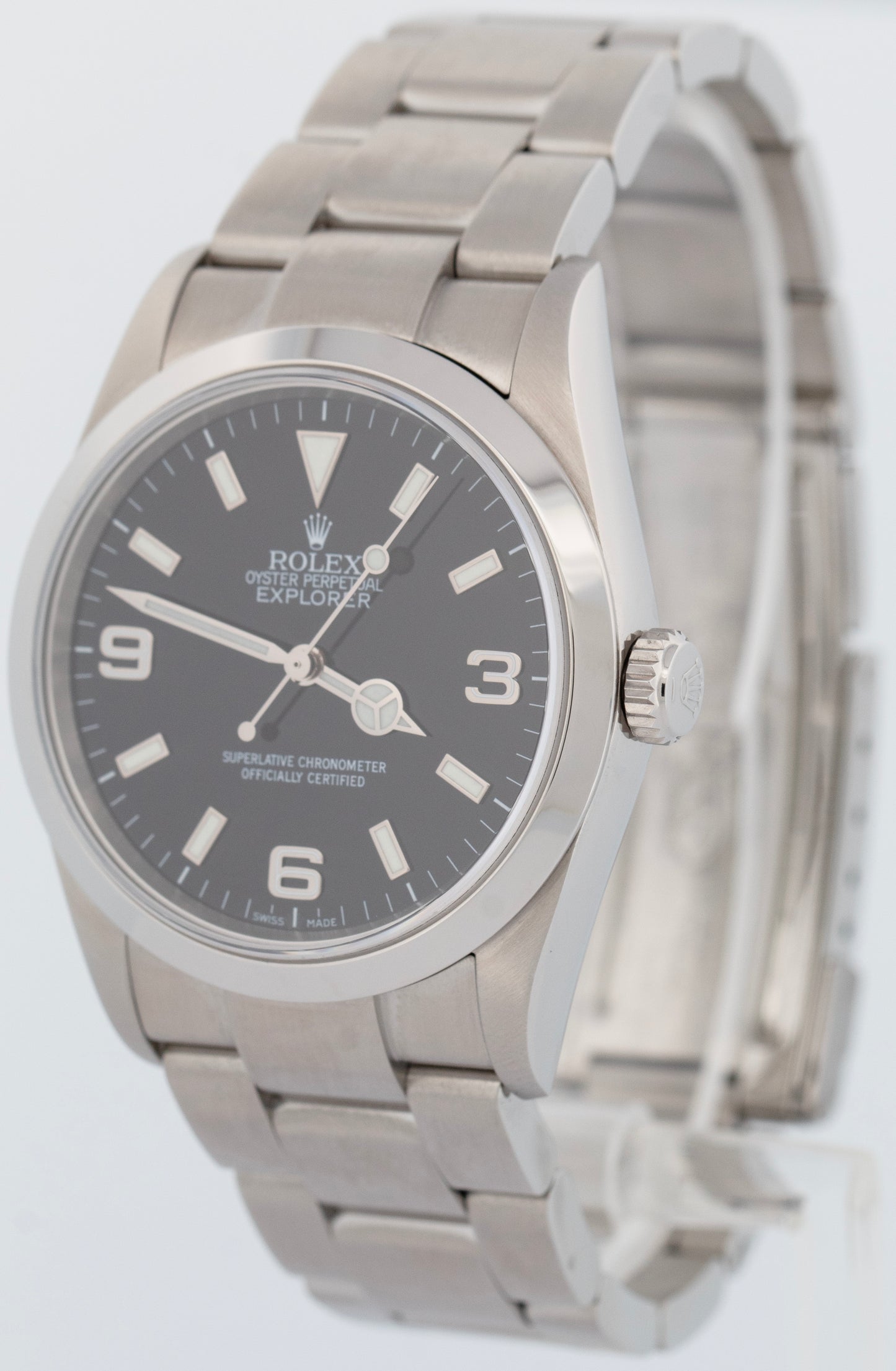 MINT PAPERS Rolex Explorer I Black 36mm 3-6-9 Stainless Steel Watch 114270 BOX