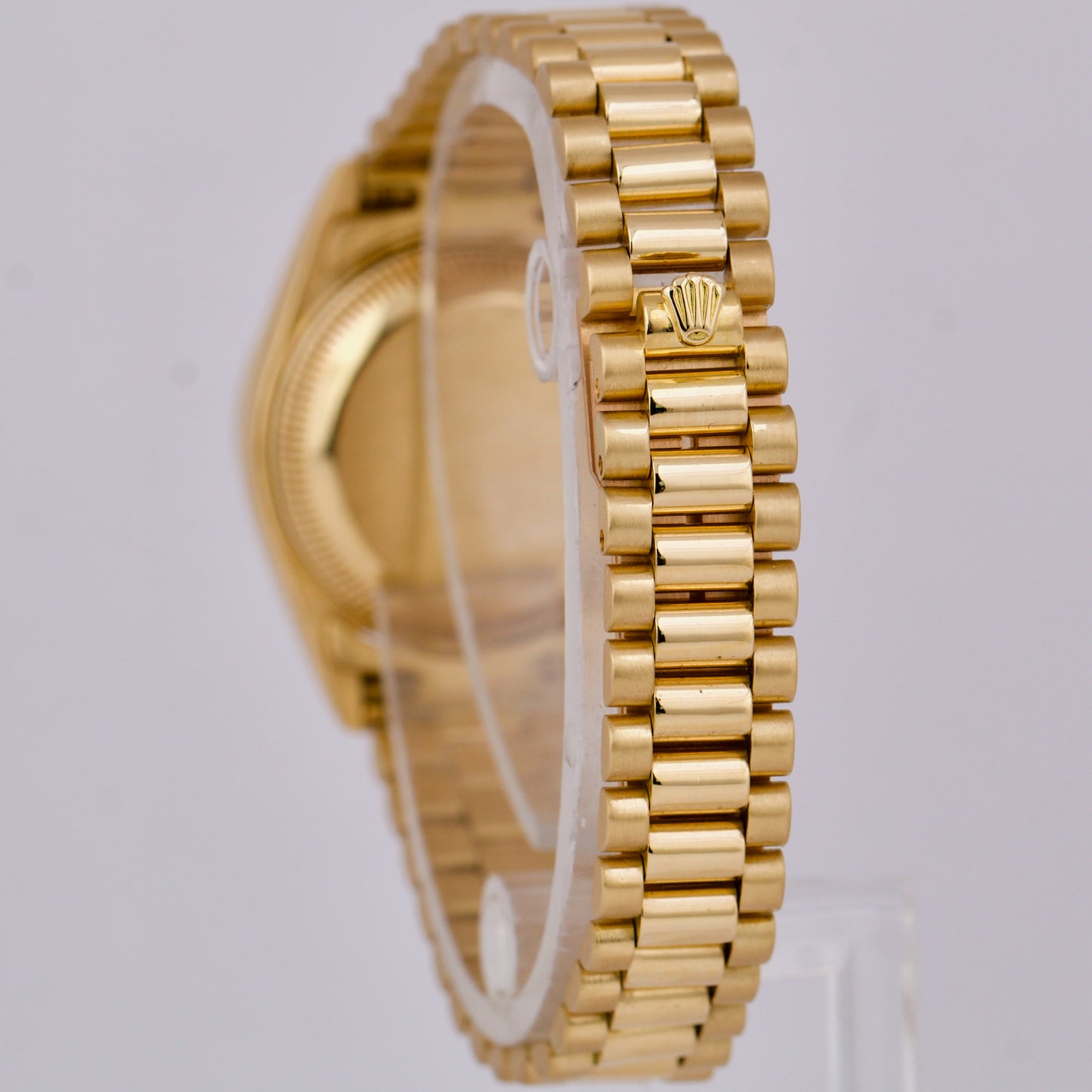 Ladies Rolex DateJust President 26mm WHITE ROMAN 18K Gold NO HOLES 69178 BOX