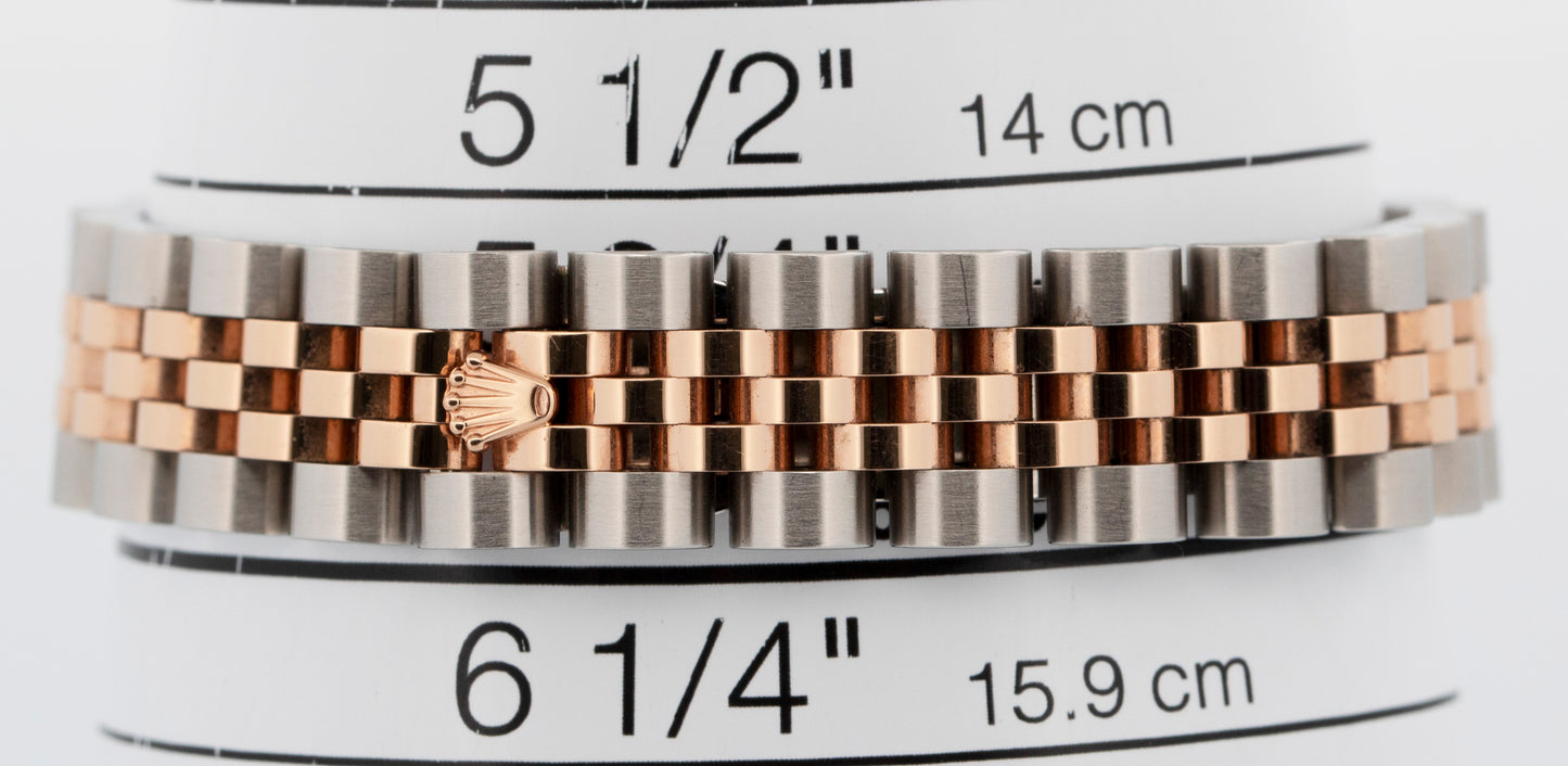 PAPERS Ladies Rolex DateJust 26mm PINK Two-Tone 18K Rose Gold JUBILEE 179171 BOX
