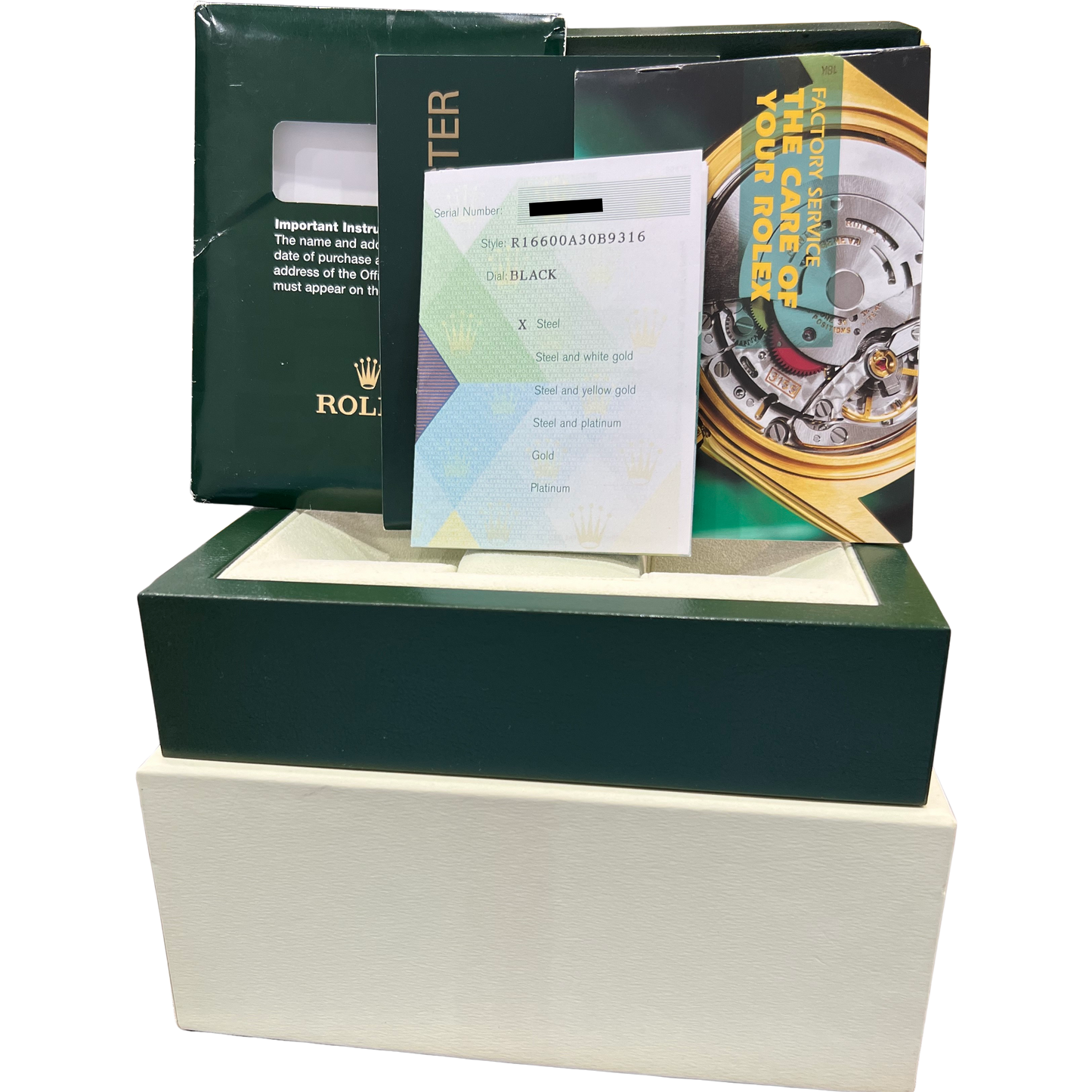 MINT PAPERS Rolex Sea-Dweller 40mm No-Holes Case Black Steel Date Watch 16600