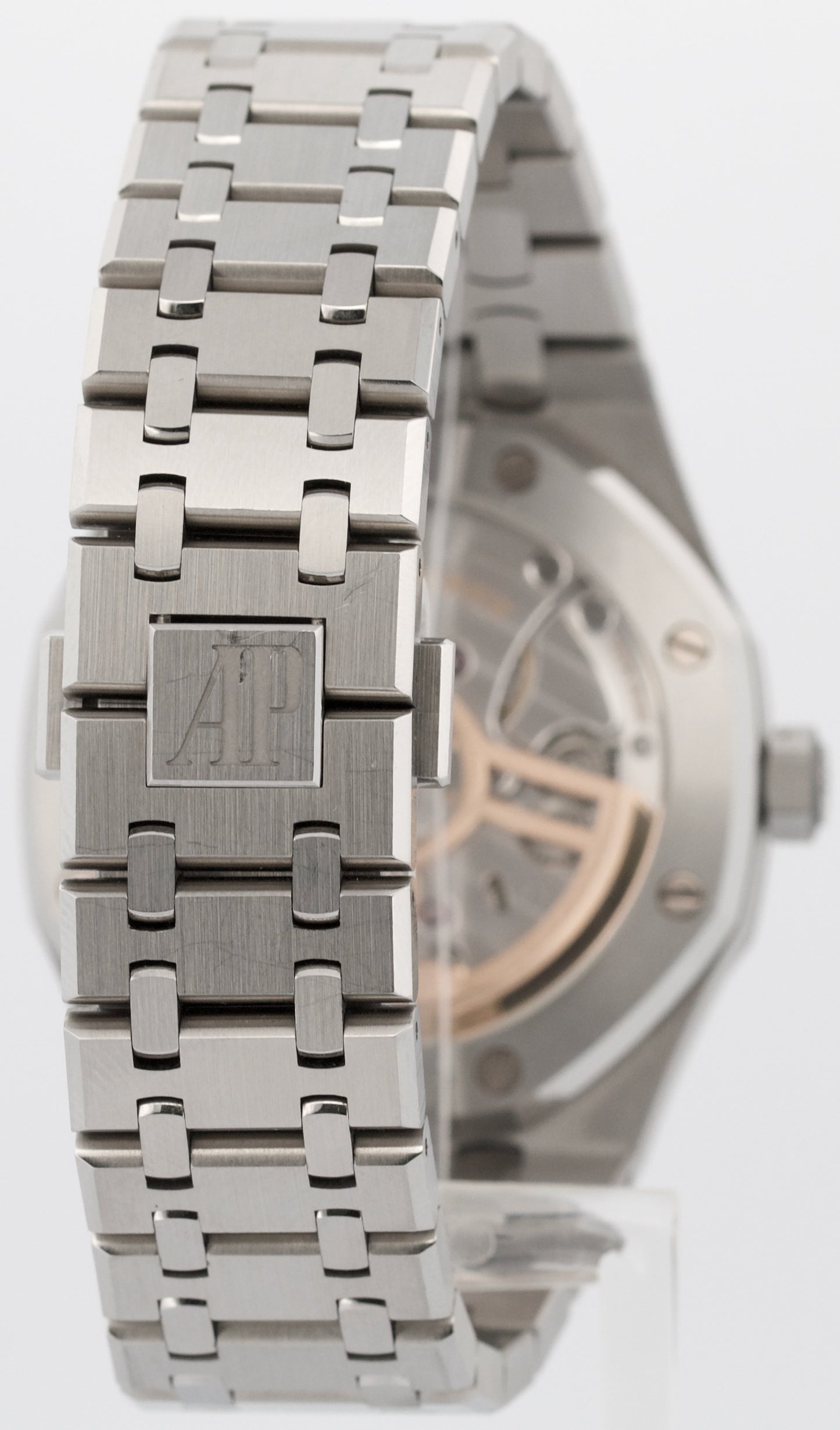 PAPERS Audemars Piguet Royal Oak Gray RHODIUM Stainless 41mm 15500ST Watch BOX