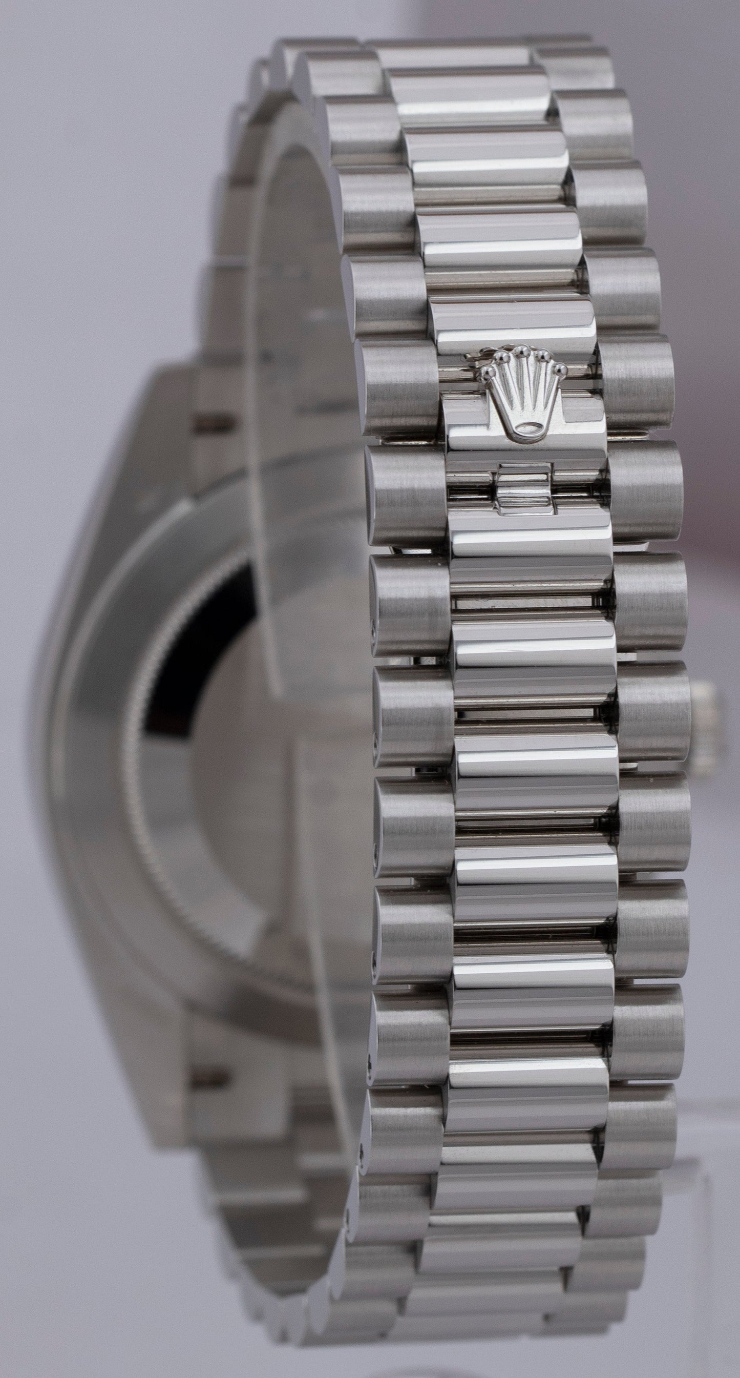 2020 Rolex Day-Date President 40 Platinum Blue DIAMOND Baguette 228206 B+P