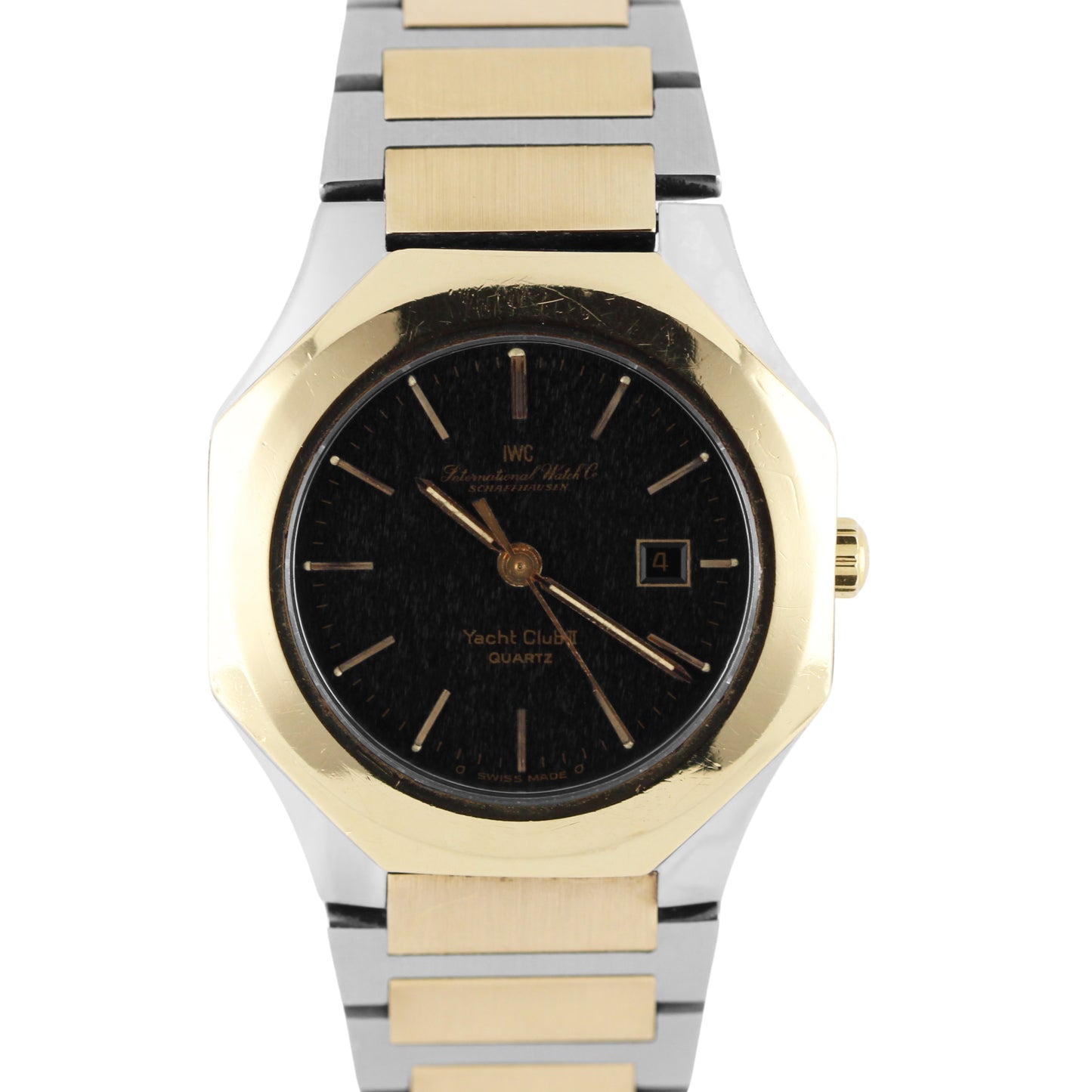 IWC Yacht Club II PAPERS Two-Tone 18k Gold Black 30mm Quartz 4512 Watch BOX