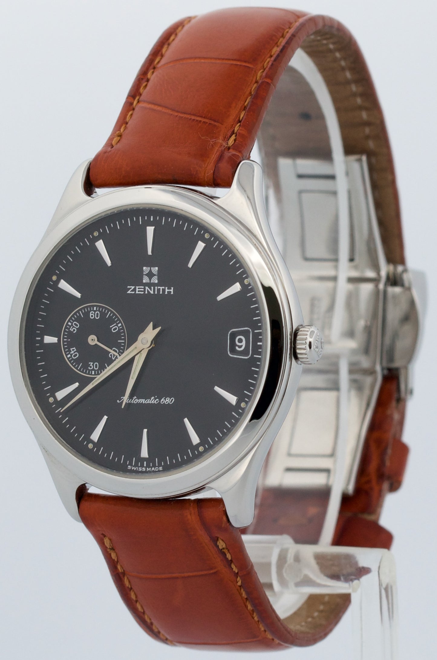 Zenith Elite Automatic BLACK Stainless Steel Leather 36mm 90/01.0040.680 Watch