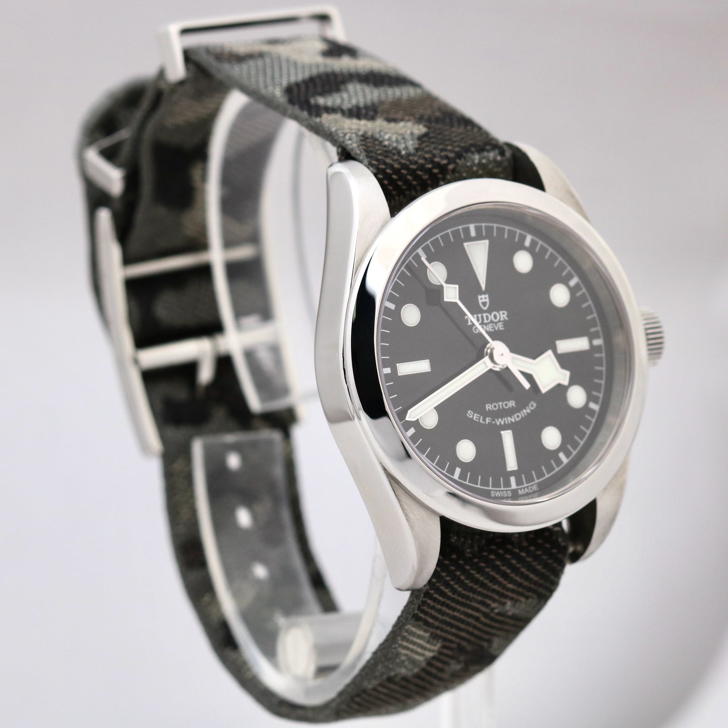 Tudor Heritage Black Bay Black Stainless Steel Camo Canvas 36mm M79500-0007 BOX