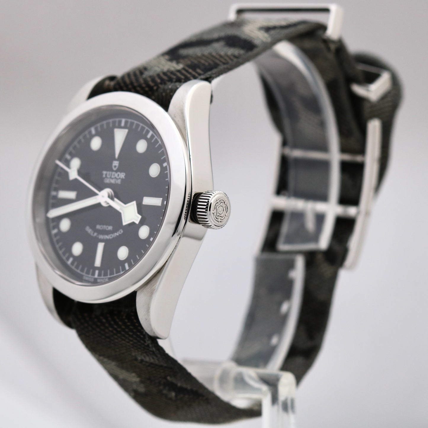 Tudor Heritage Black Bay Black Stainless Steel Camo Canvas 36mm M79500-0007 BOX