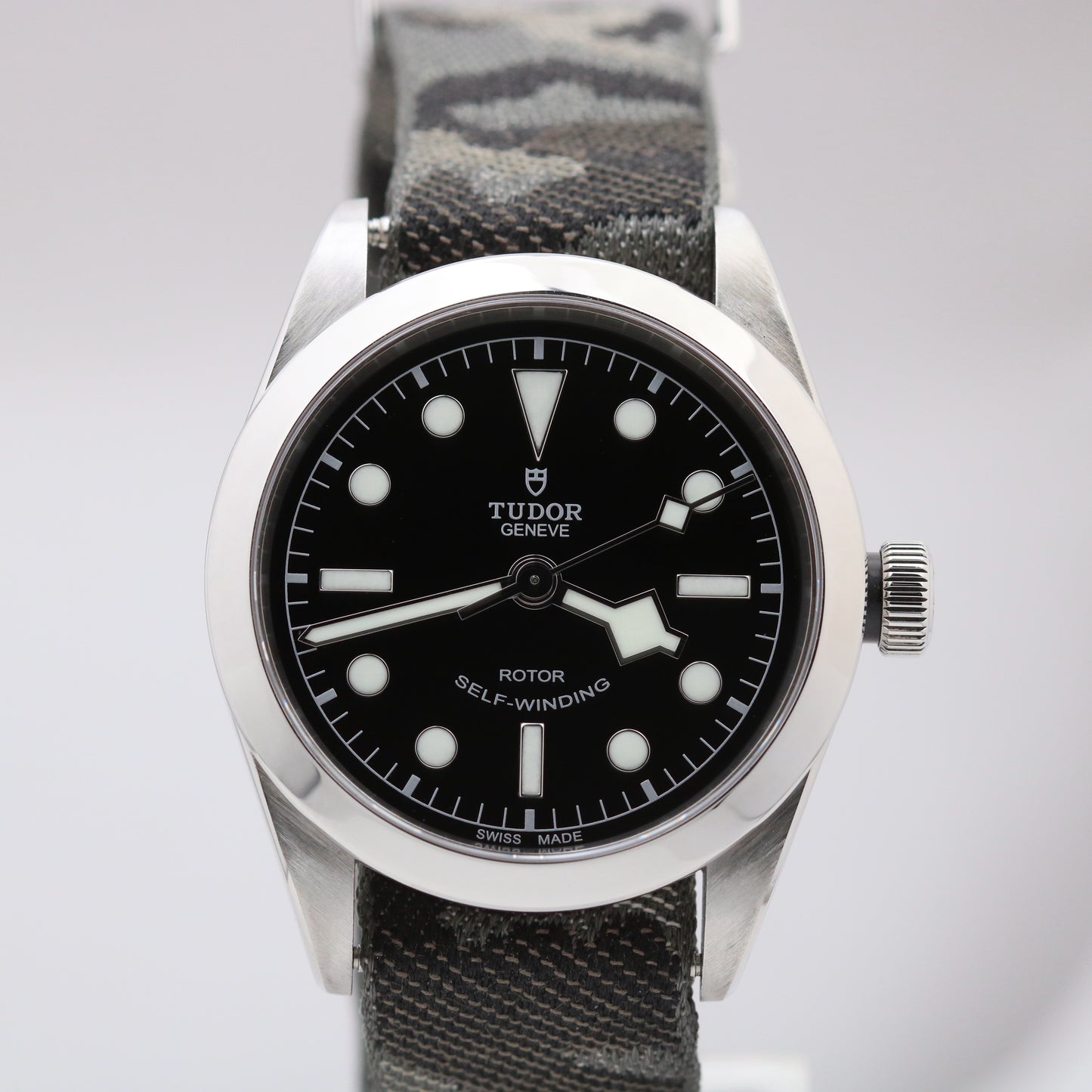 Tudor Heritage Black Bay Black Stainless Steel Camo Canvas 36mm M79500-0007 BOX