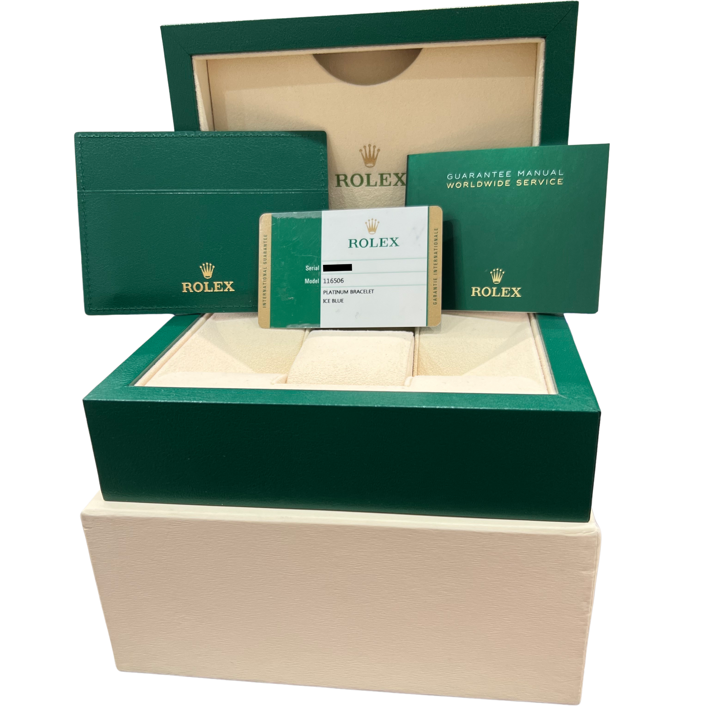 PAPERS Rolex Daytona GLACIER ICE BLUE Dial 40mm 950 Platinum Watch 116506 BOX