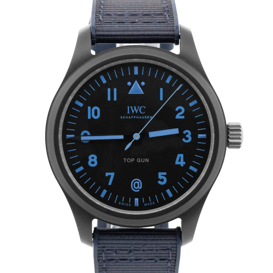 2023 PAPERS IWC Pilot TOP GUN Black Ceramic Blue Watches@ IW326904 41mm BOX