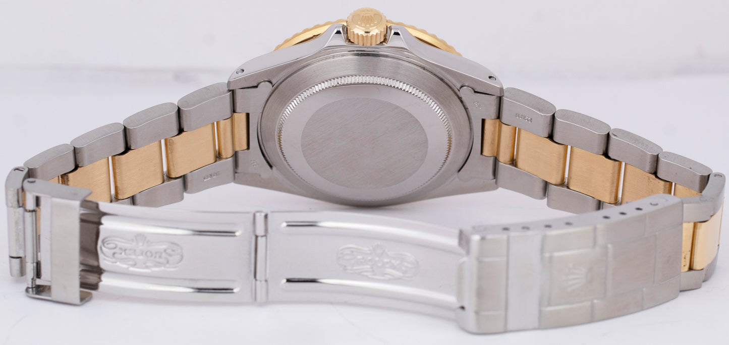 Rolex Submariner Date BLUE 18K Yellow Gold Stainless Steel 40mm 16803 Watch