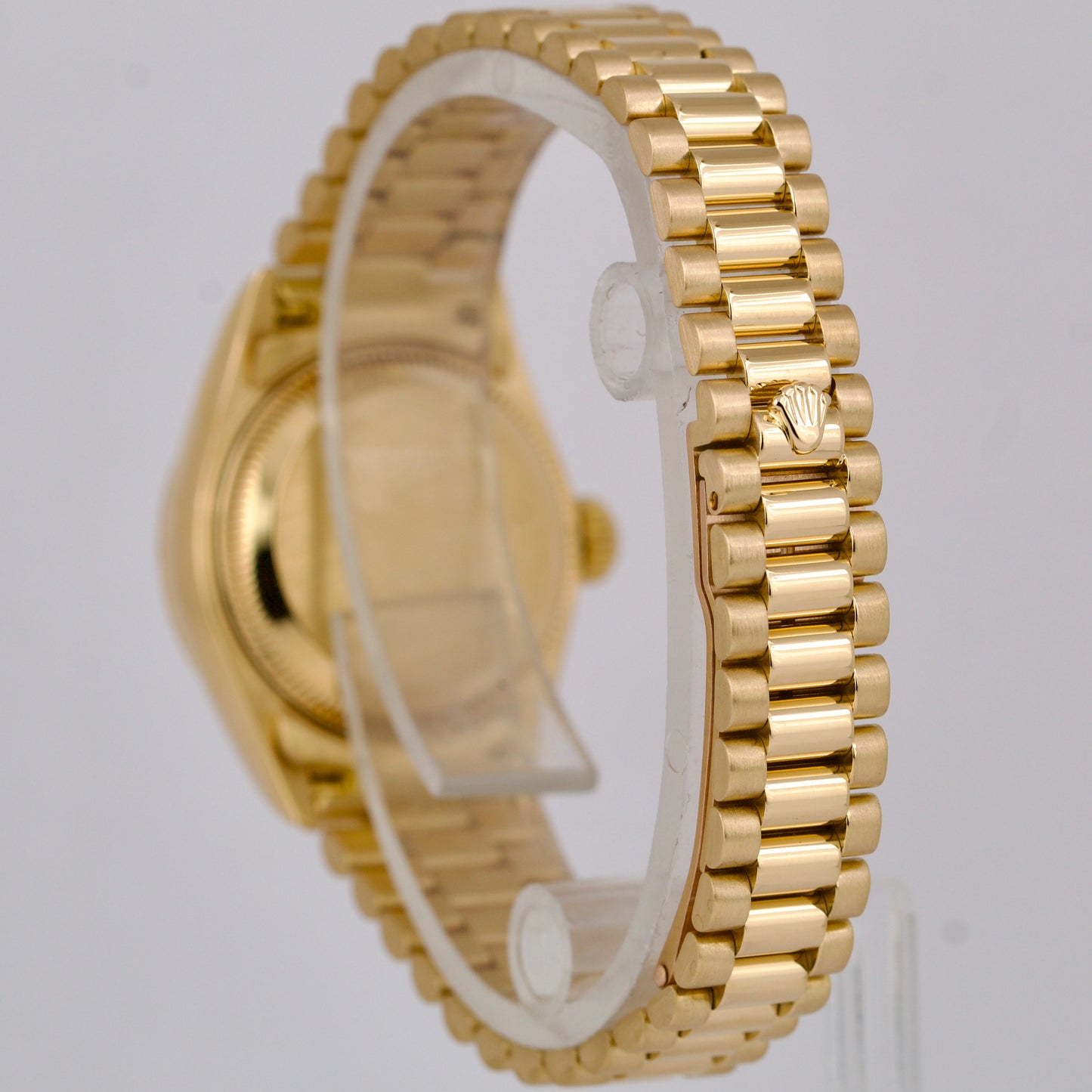 Ladies Rolex DateJust 79178 WHITE ROMAN 26mm 18K Gold President PAPERS Watch B+P