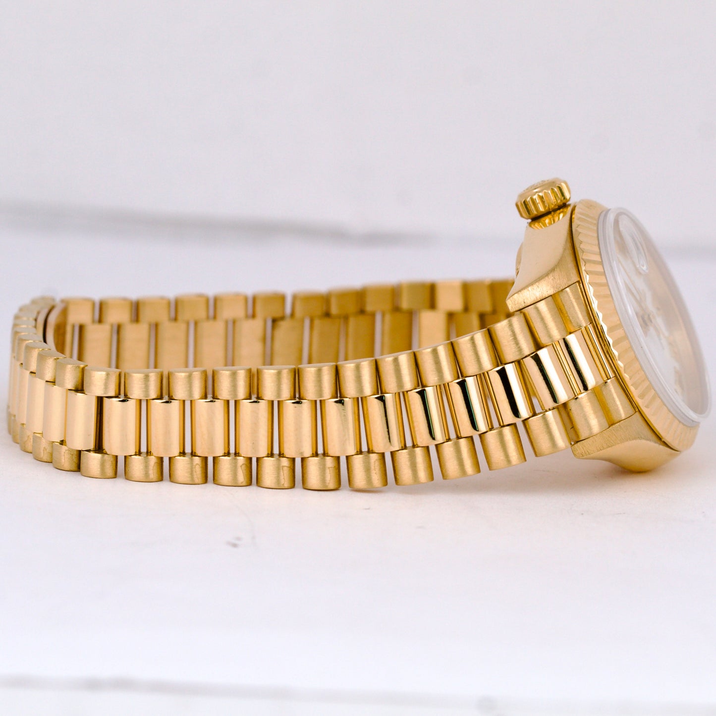 Ladies Rolex DateJust 79178 WHITE ROMAN 26mm 18K Gold President PAPERS Watch B+P