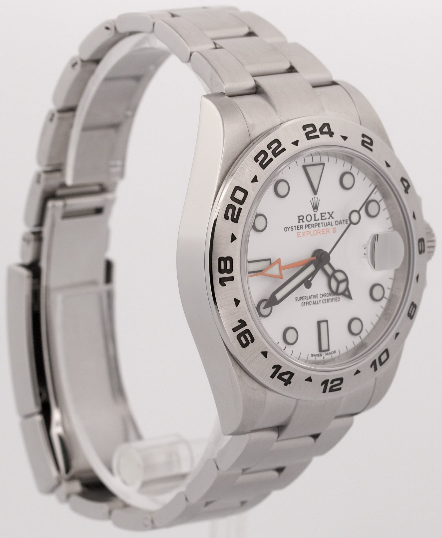 PAPERS Rolex Explorer II 42mm 216570 POLAR WHITE Steel Orange GMT Date Watch BOX