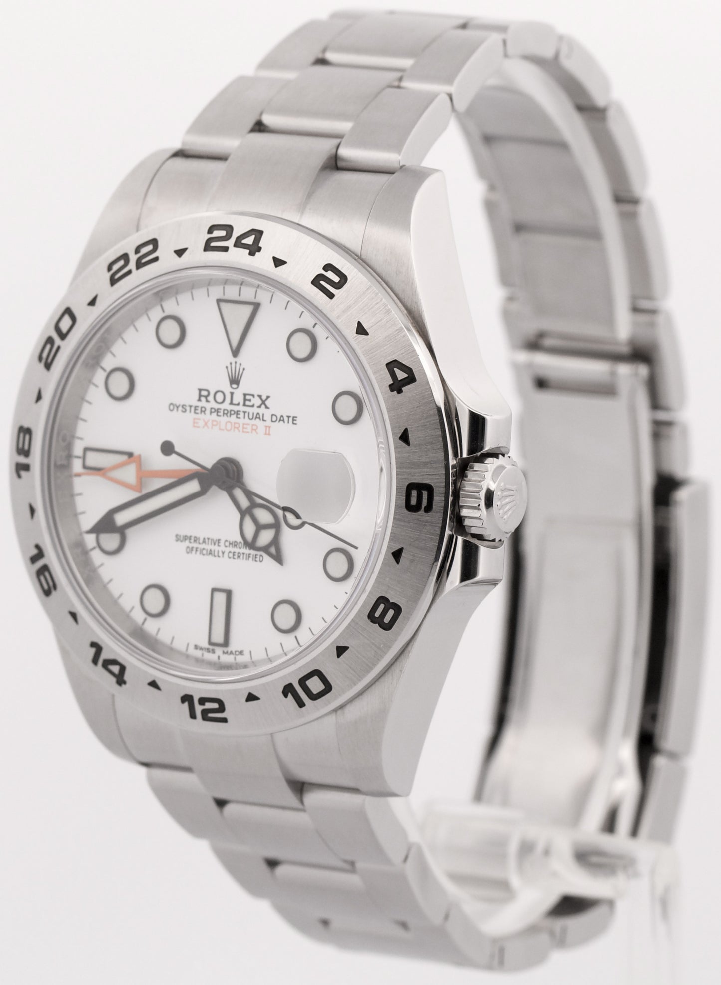 PAPERS Rolex Explorer II 42mm 216570 POLAR WHITE Steel Orange GMT Date Watch BOX