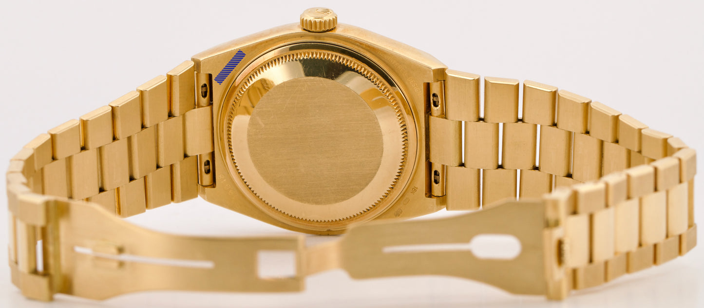1983 Rolex OysterQuartz Day-Date FACTORY CHAMPAGNE DIAMOND 36mm 18K Gold 19018