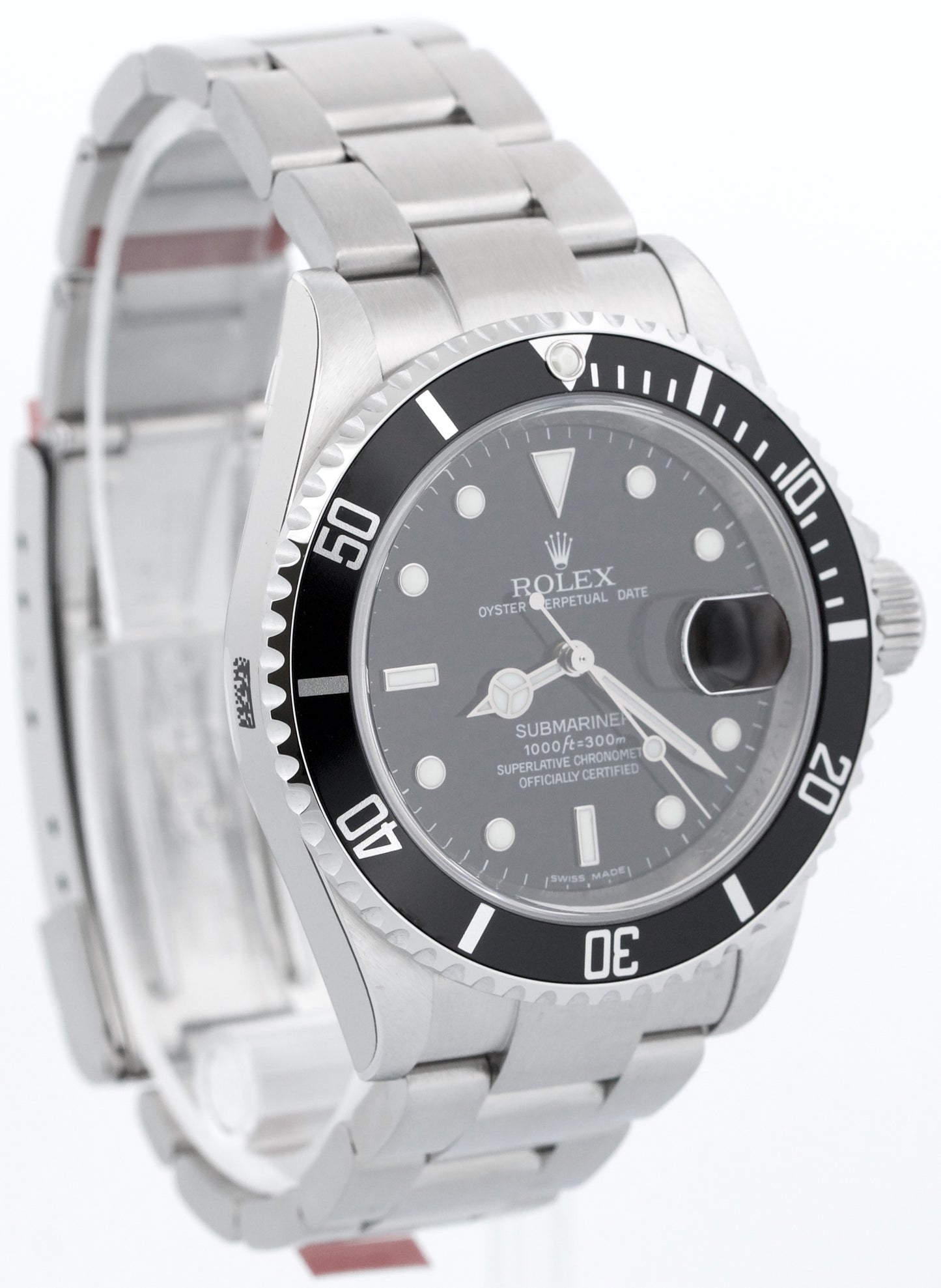 NOS STICKERED Rolex Submariner Date BLACK Steel RANDOM SERIAL 40mm 16610 BOX