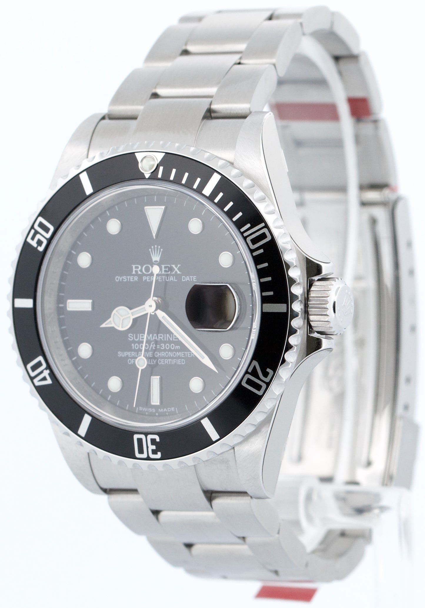 NOS STICKERED Rolex Submariner Date BLACK Steel RANDOM SERIAL 40mm 16610 BOX
