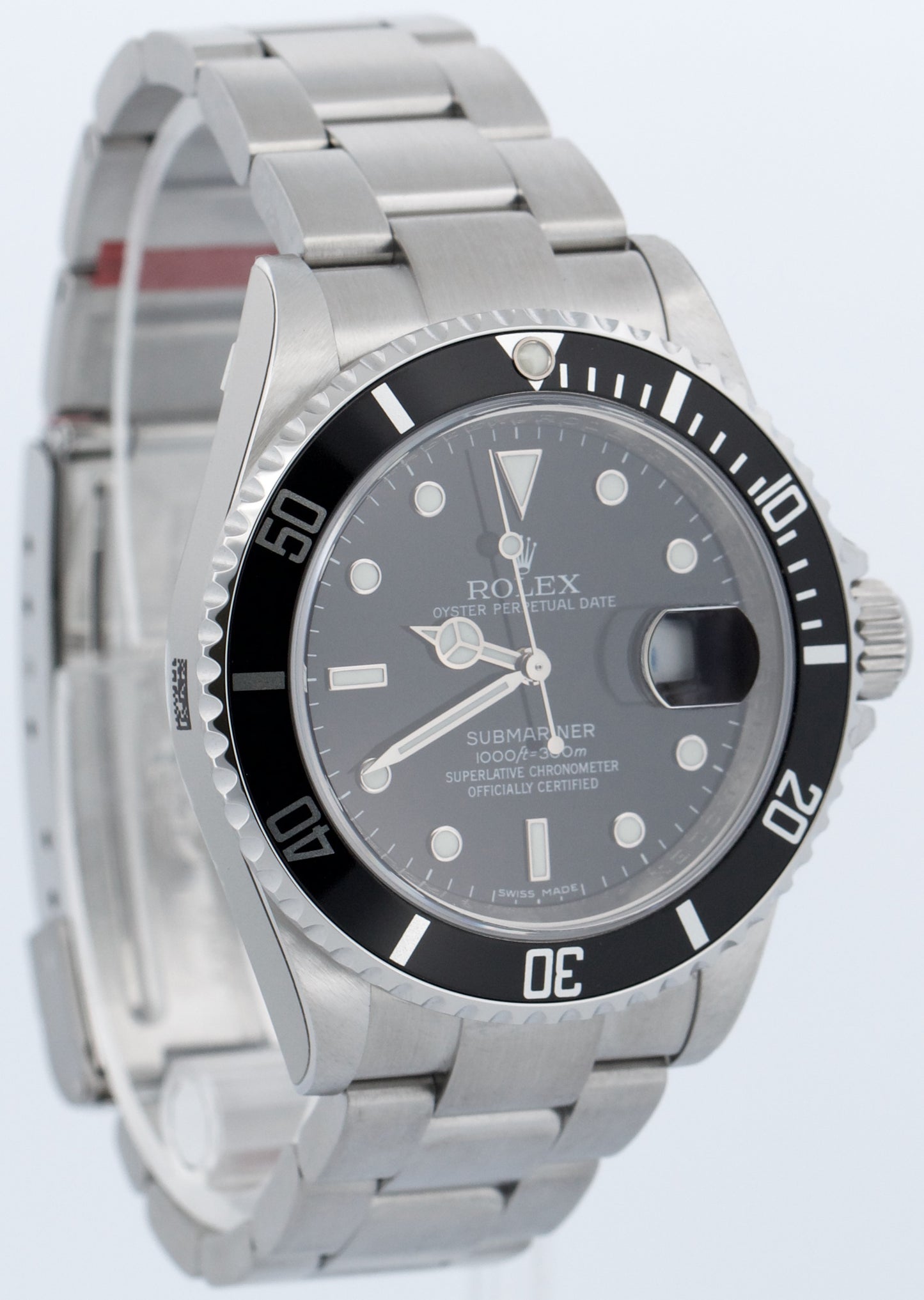 NOS STICKERED Rolex Submariner Date BLACK Steel RANDOM SERIAL 40mm 16610 BOX