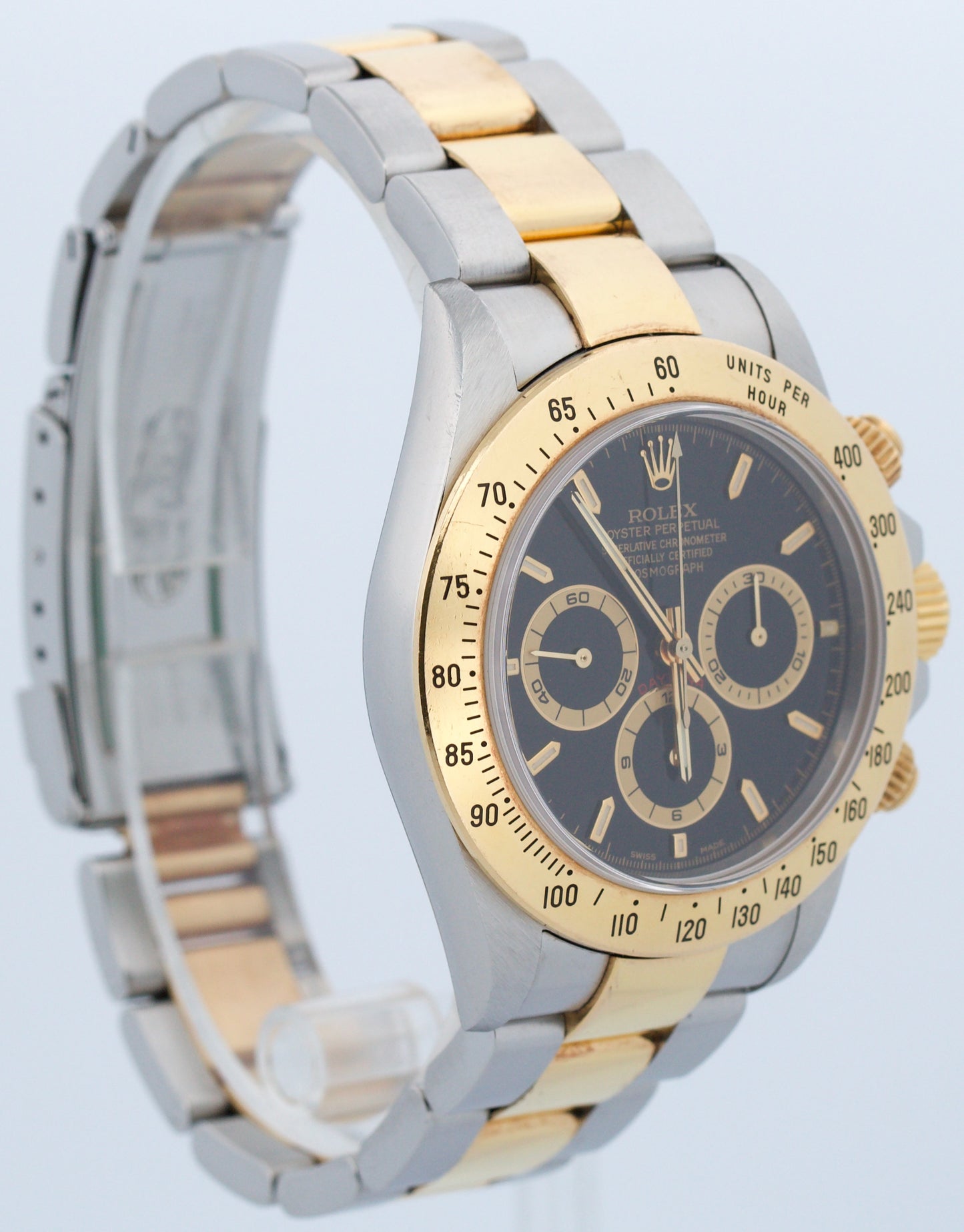UNPOLISHED PAPERS Rolex Daytona Cosmograph BLACK 18K Gold Steel ZENITH 16523 BOX