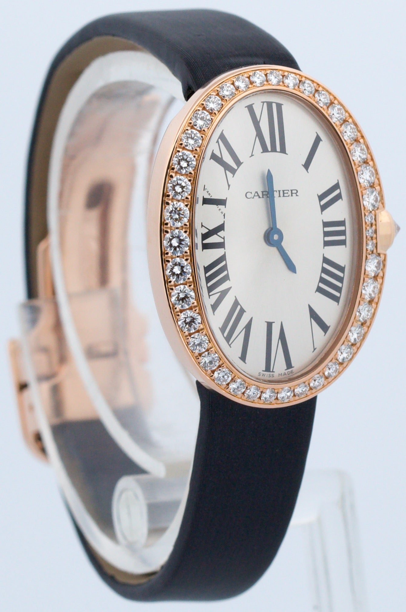 Ladies Cartier Baignoire DIAMOND Silver 18K Rose Gold Quartz 24mm 3064 WB520004