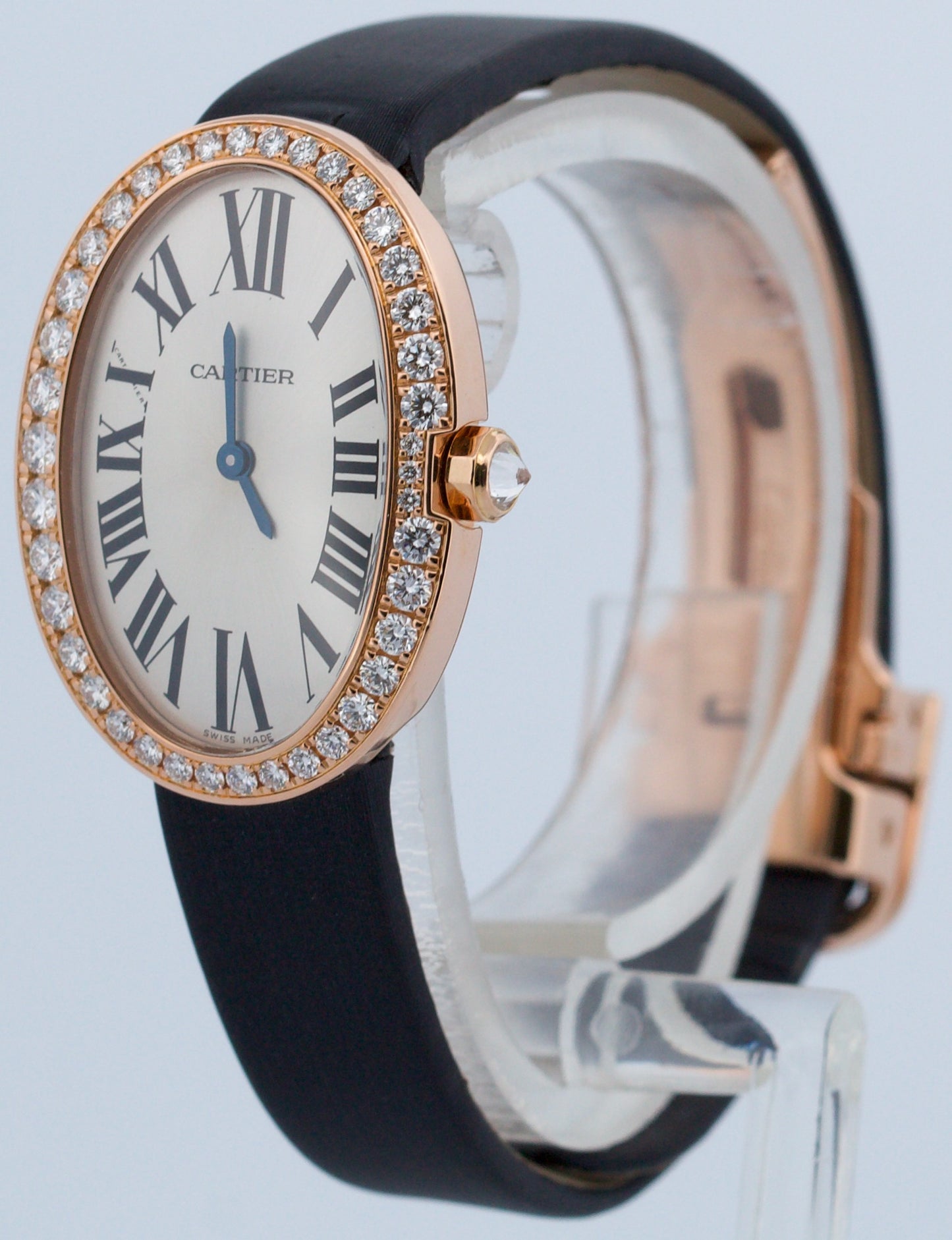 Ladies Cartier Baignoire DIAMOND Silver 18K Rose Gold Quartz 24mm 3064 WB520004