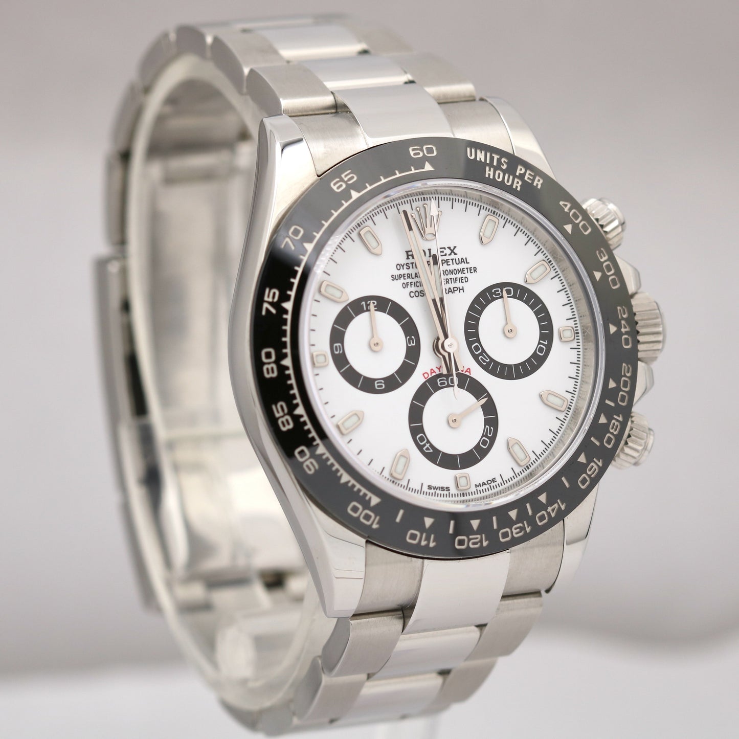 PAPERS Rolex Daytona Cosmograph PANDA Ceramic White Steel 40mm 116500 LN BOX