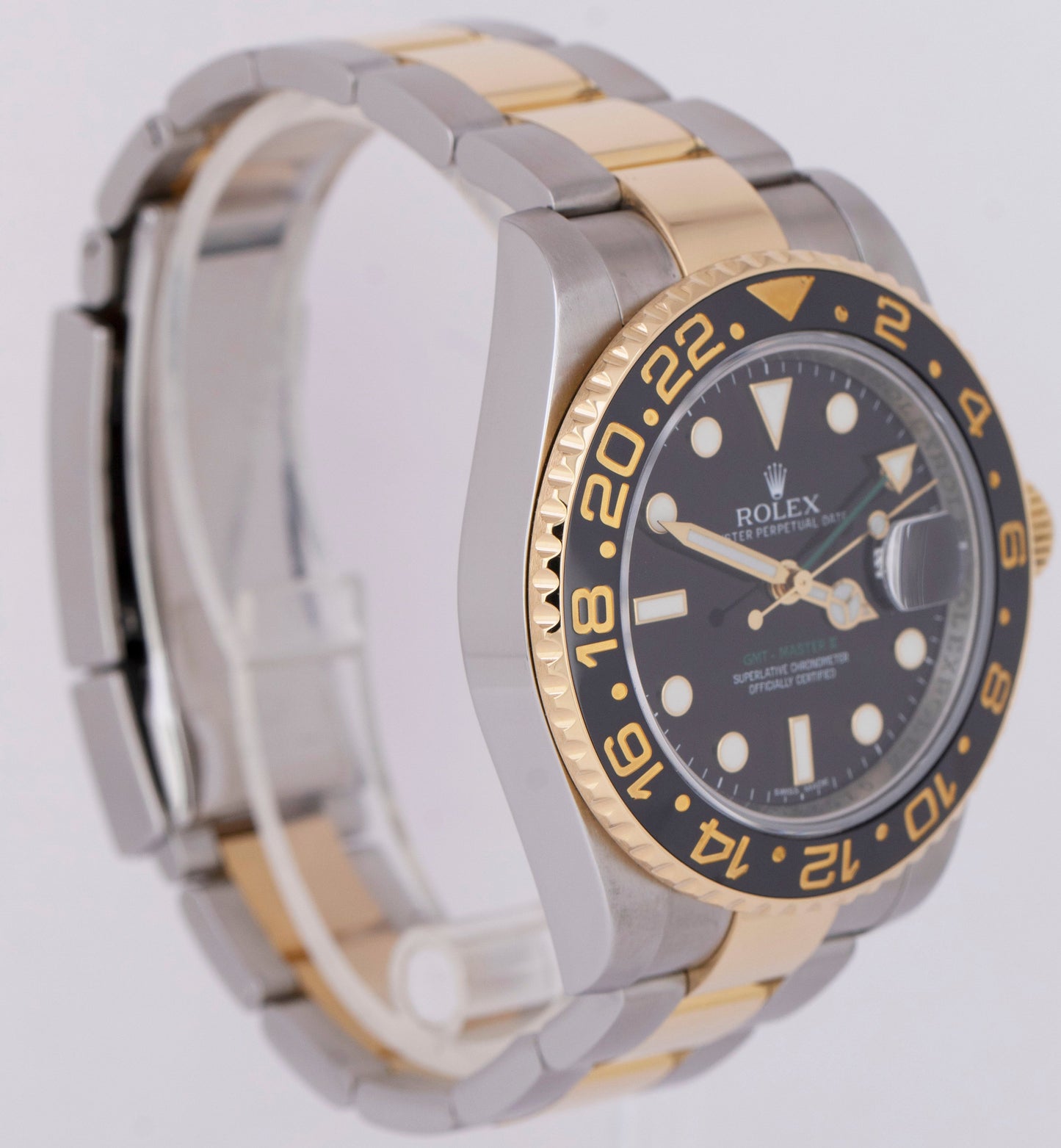 MINT PAPERS 2018 Rolex GMT-Master II Ceramic Black Two-Tone Gold 40mm 116713 BOX