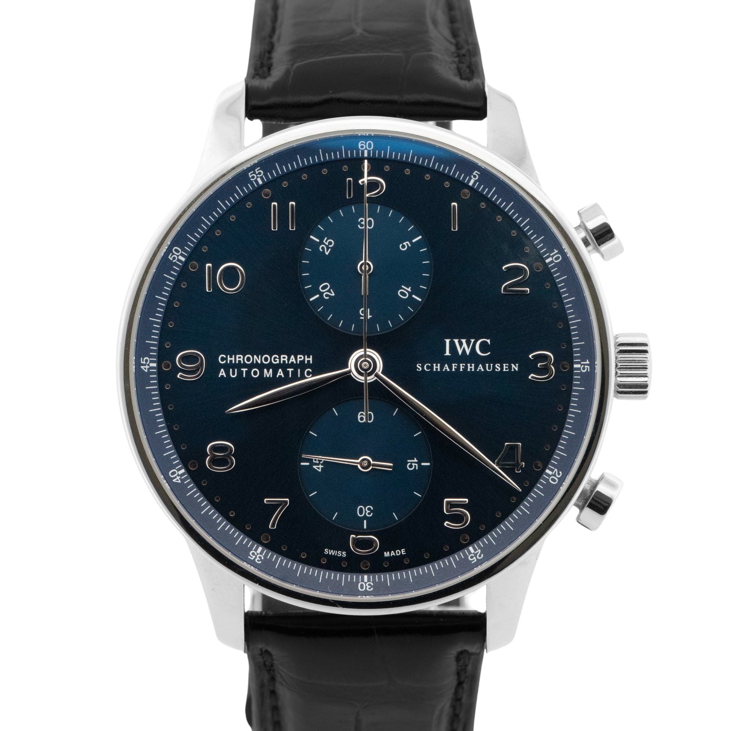 MINT PAPERS IWC Portugieser Blue Chronograph Steel 40.9mm IW371491 Watch BOX
