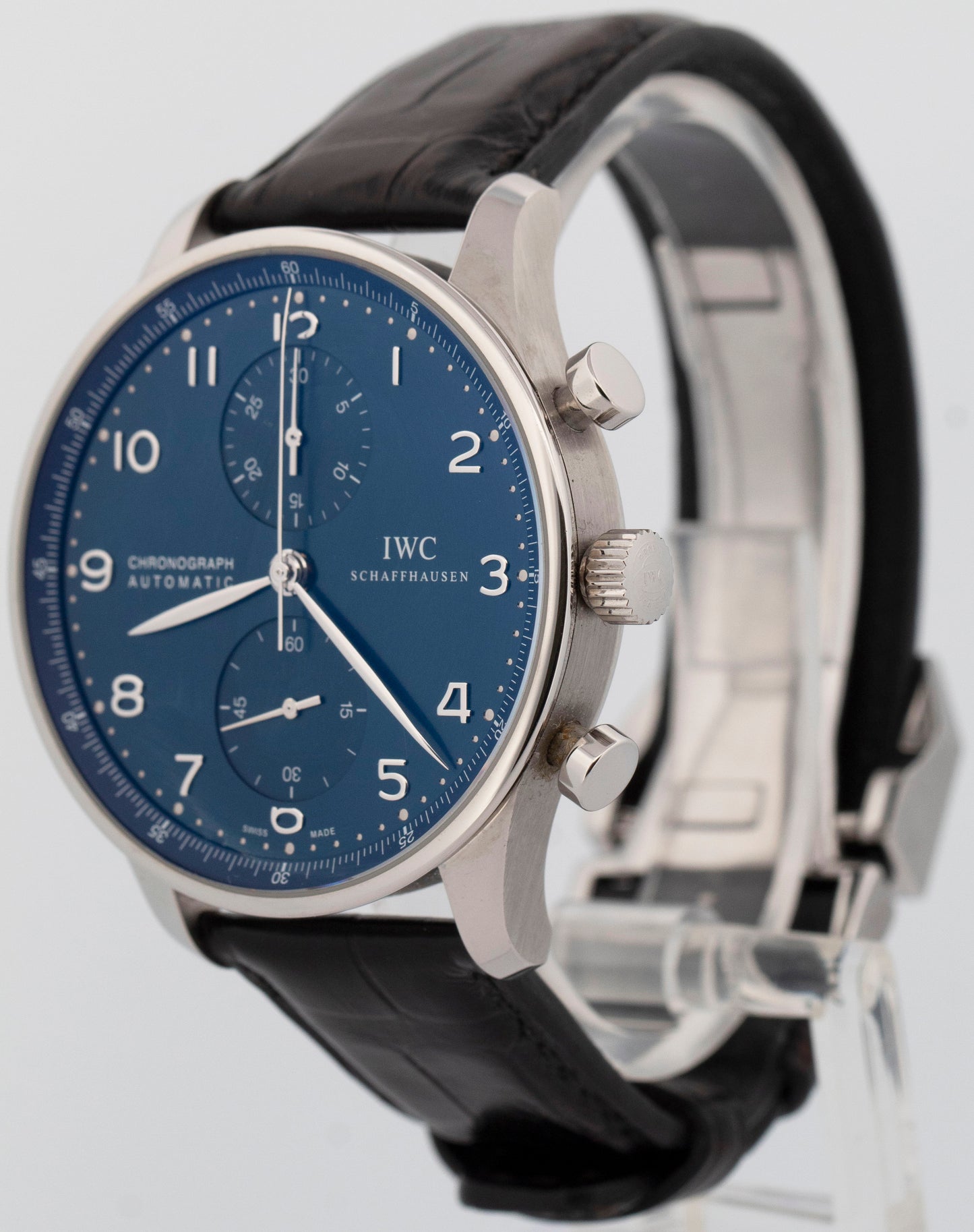 MINT PAPERS IWC Portugieser Blue Chronograph Steel 40.9mm IW371491 Watch BOX