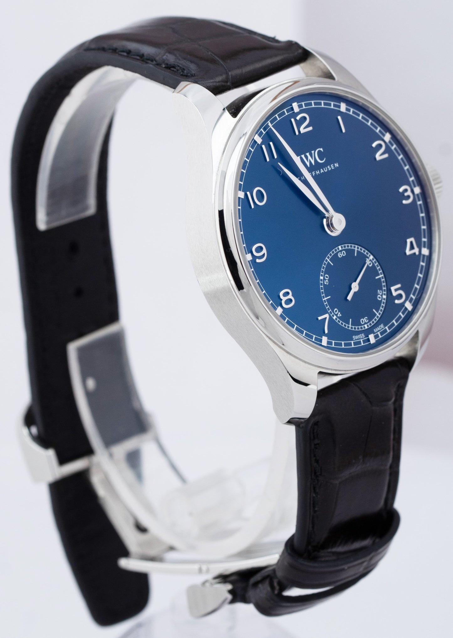 2021 IWC Portugieser PAPERS Steel Blue Arabic Dial 40mm Watch IW358305 B+P
