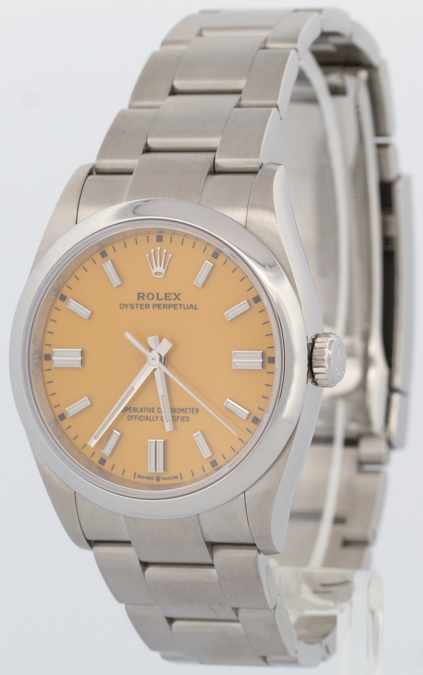 2022 PAPERS Rolex Oyster Perpetual YELLOW Stainless Steel 36mm Watch 126000 BOX
