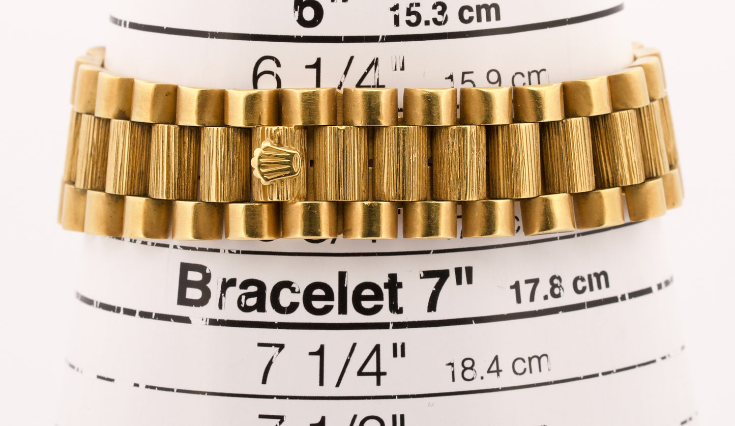 PAPERS Rolex Day-Date President 36mm BROWN DIAMOND 18K Gold BARK 18078 BOX