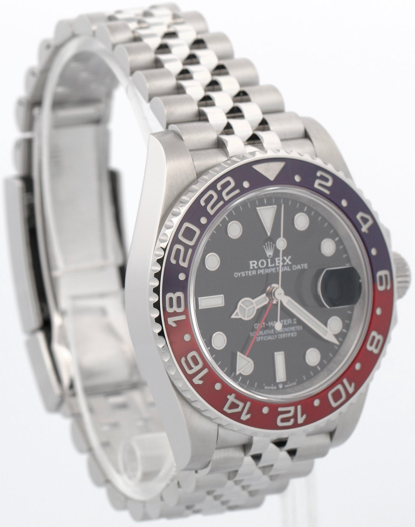 PAPERS Rolex GMT-Master II 40mm PEPSI Red Blue JUBILEE Steel 126710 BLRO BOX